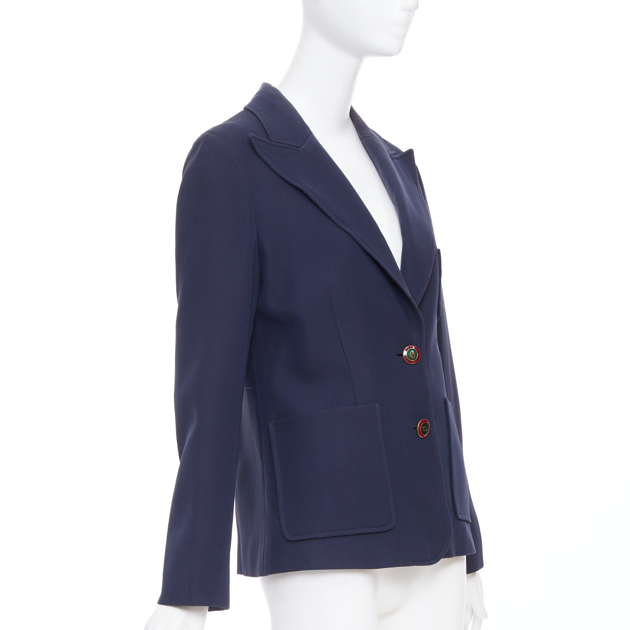 Gucci GUCCI NY Yankees 2018 Alessandro Michele navy wool silk blazer jacket IT42 M Size M / US 6-8 / IT 42-44 - 4 Thumbnail