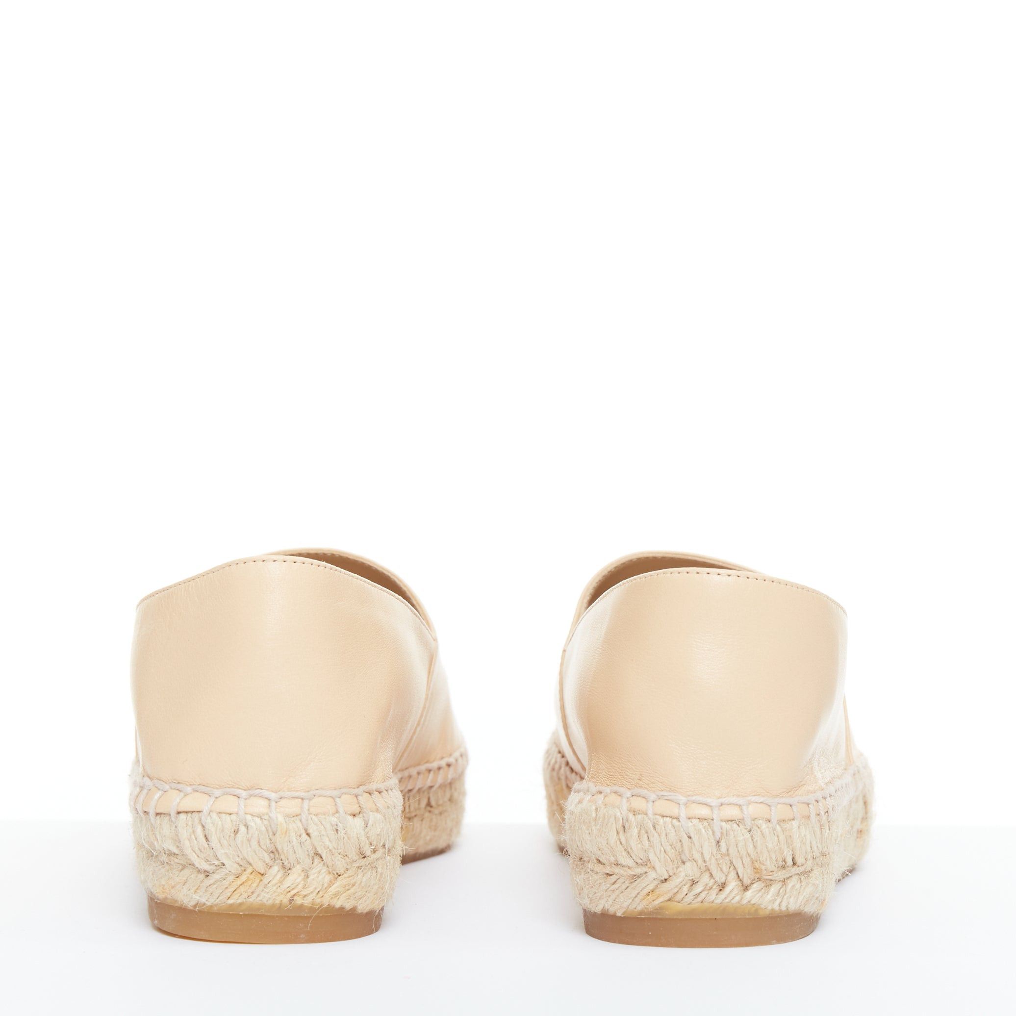 Chanel CHANEL nude lamb leather CC logo black toe cap beige espadrille shoes EU38 Size US 8 / IT 38 - 5 Thumbnail