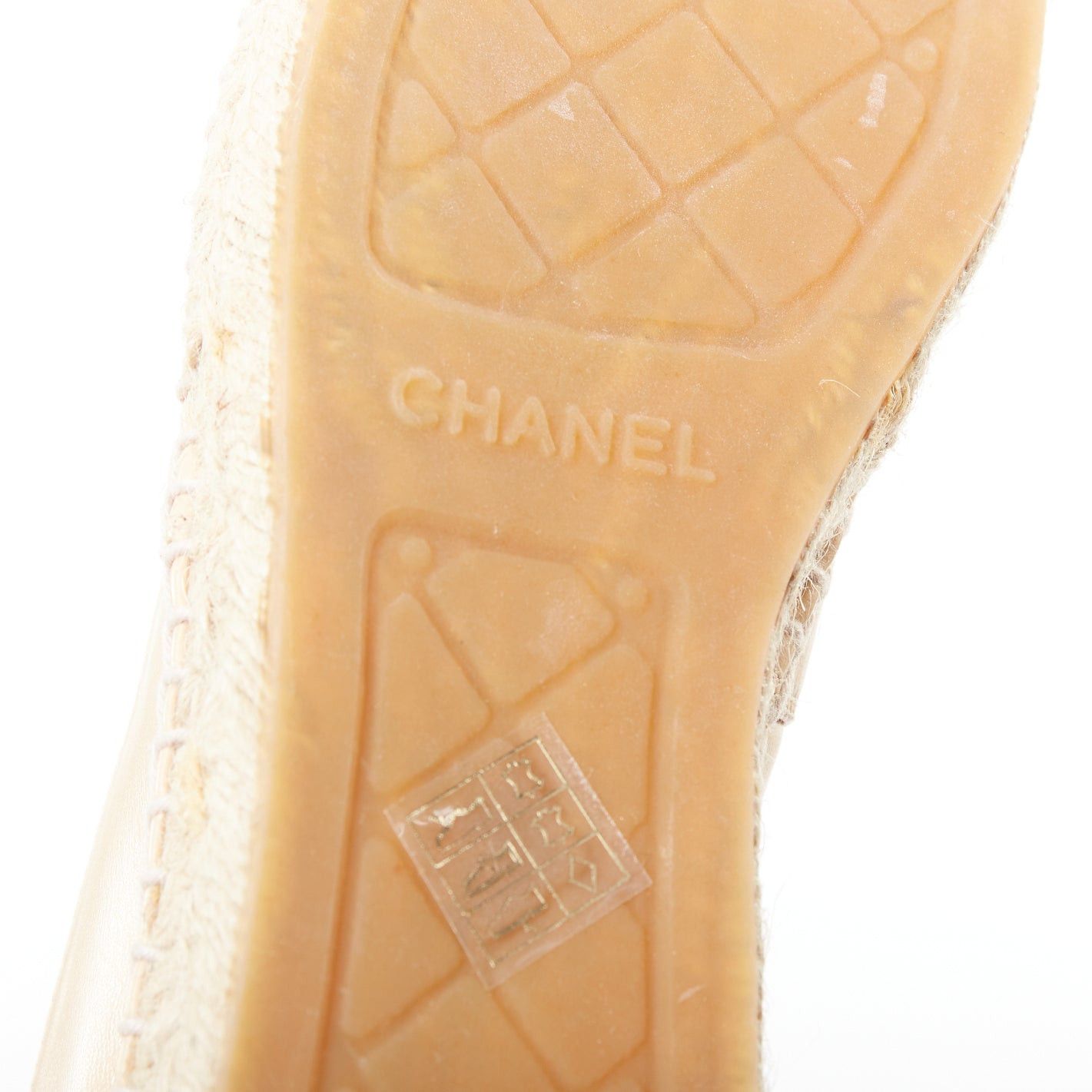 Chanel CHANEL nude lamb leather CC logo black toe cap beige espadrille shoes EU38 Size US 8 / IT 38 - 8 Thumbnail