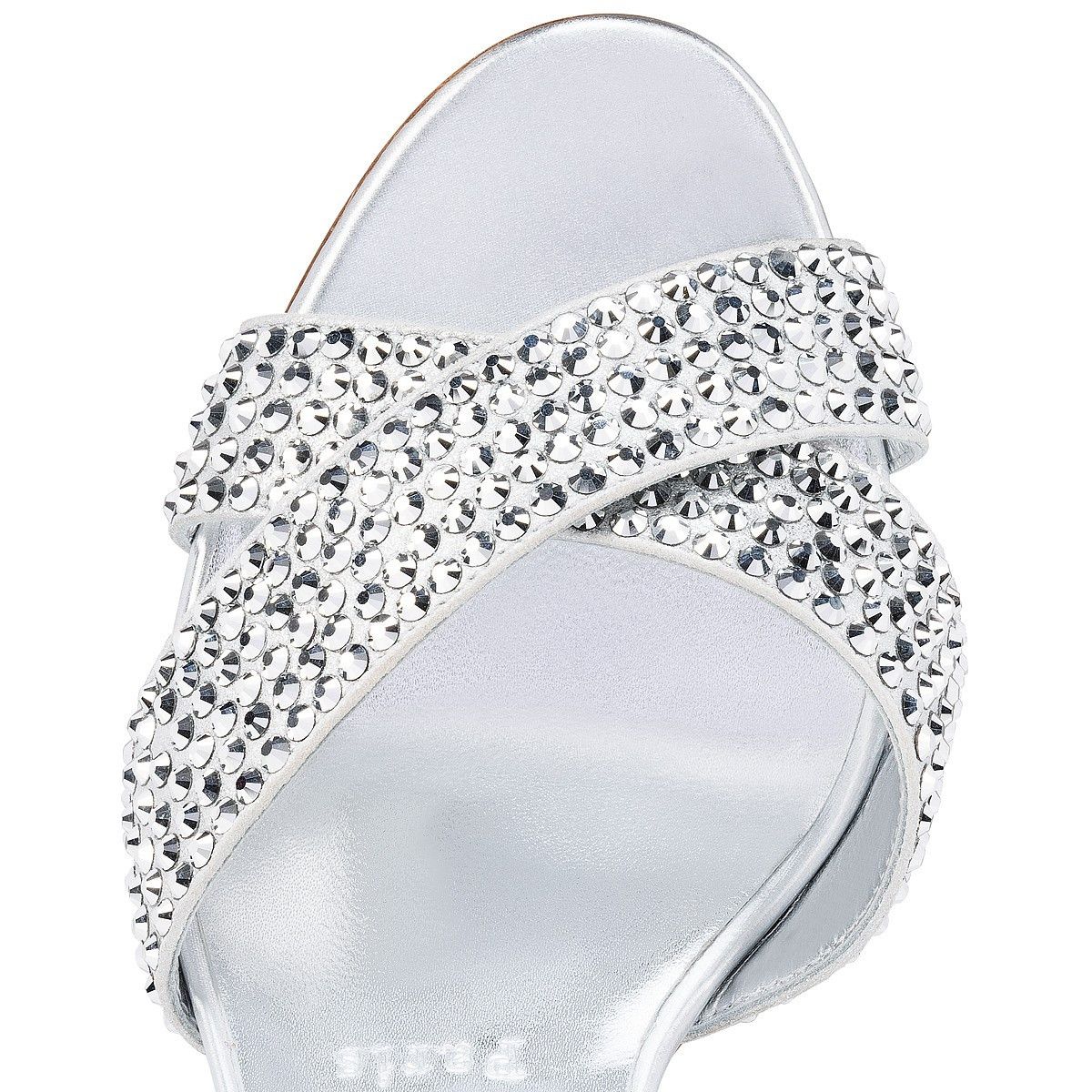 Christian Louboutin mariza is back strass 85mm silver Size US 5 / IT 35 - 5 Thumbnail