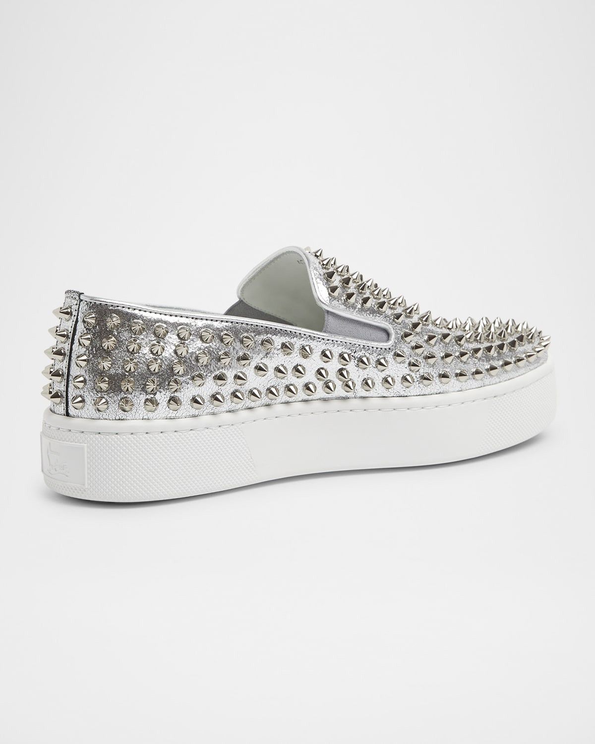 Christian Louboutin spikeboat silver sneakers Size US 12 / EU 45 - 2 Thumbnail