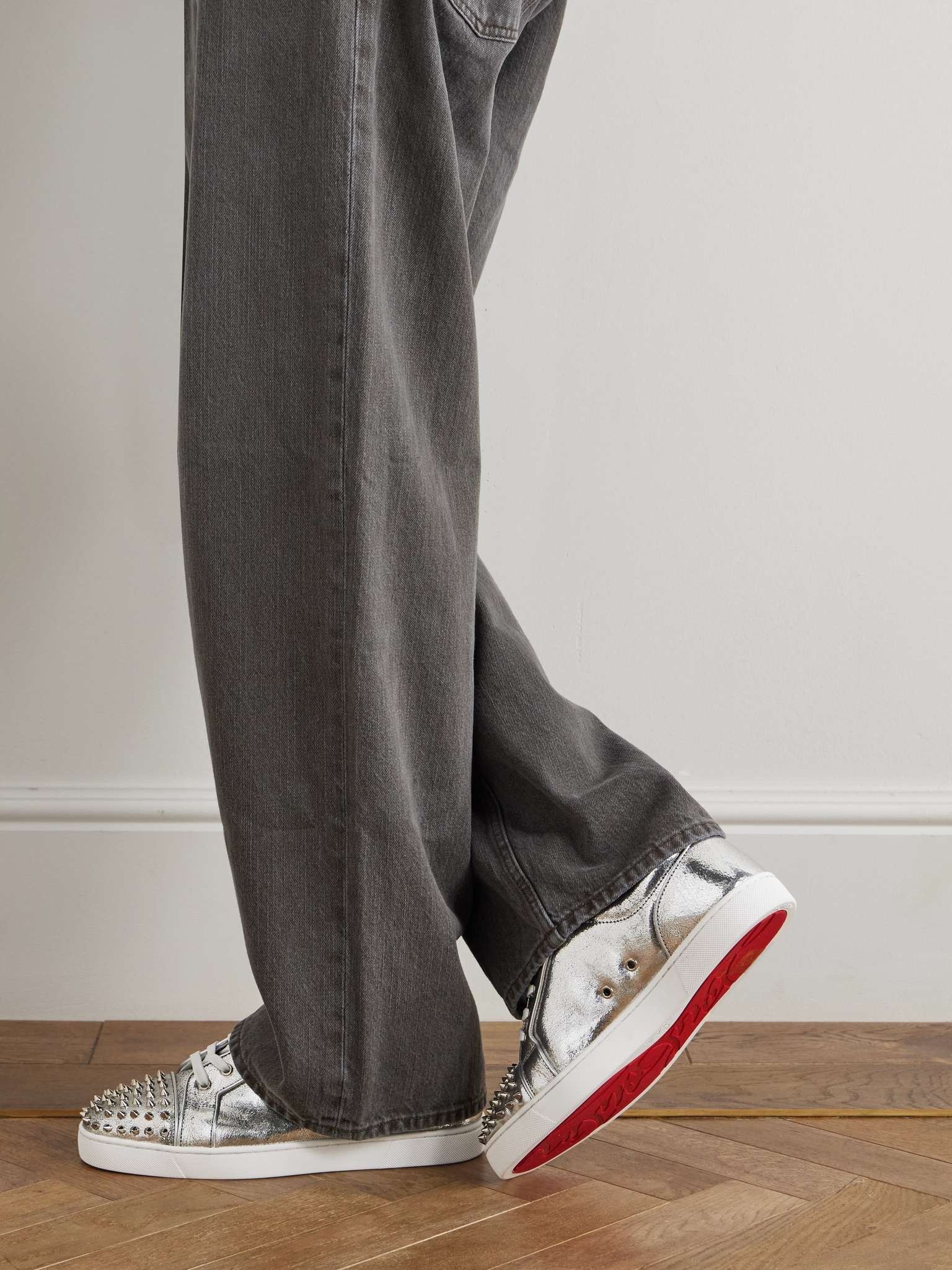 Christian Louboutin men's louis junior spikes silver Size US 6 / EU 39 - 2 Thumbnail