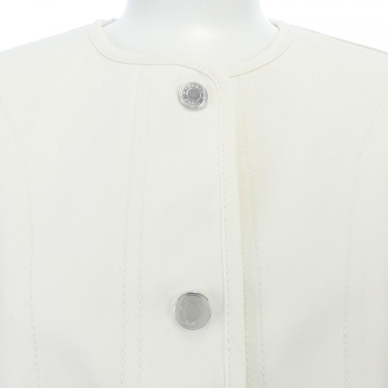 Hermes Hermes Hermes 5E0163DQ Collarless Jacket Cotton Outerwear DUTY FREE for USA Size ONE SIZE - 5 Thumbnail