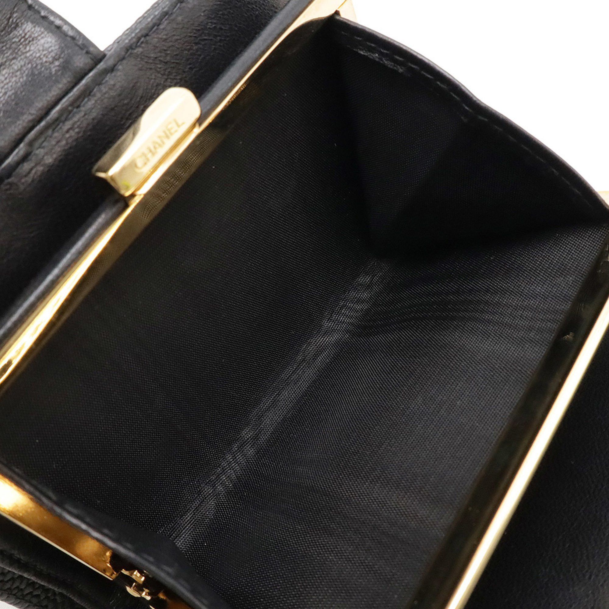 Chanel CHANEL Coco Mark Bifold Wallet in Black Caviar Leather, A13497 Size ONE SIZE - 9 Thumbnail