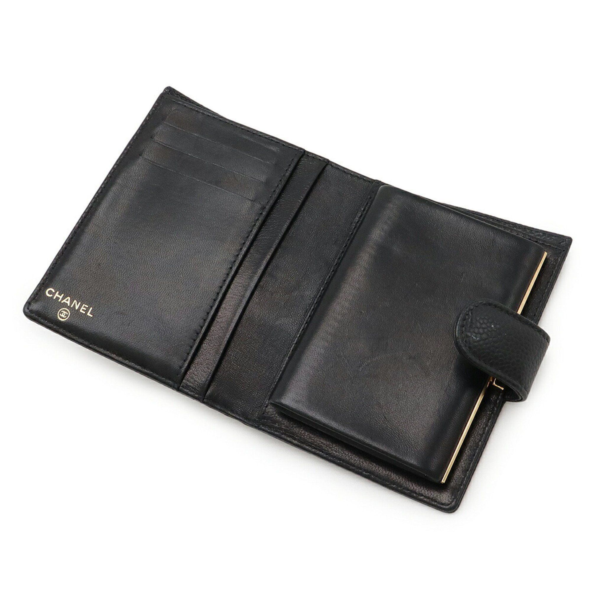 Chanel CHANEL Coco Mark Bifold Wallet in Black Caviar Leather, A13497 Size ONE SIZE - 5 Thumbnail
