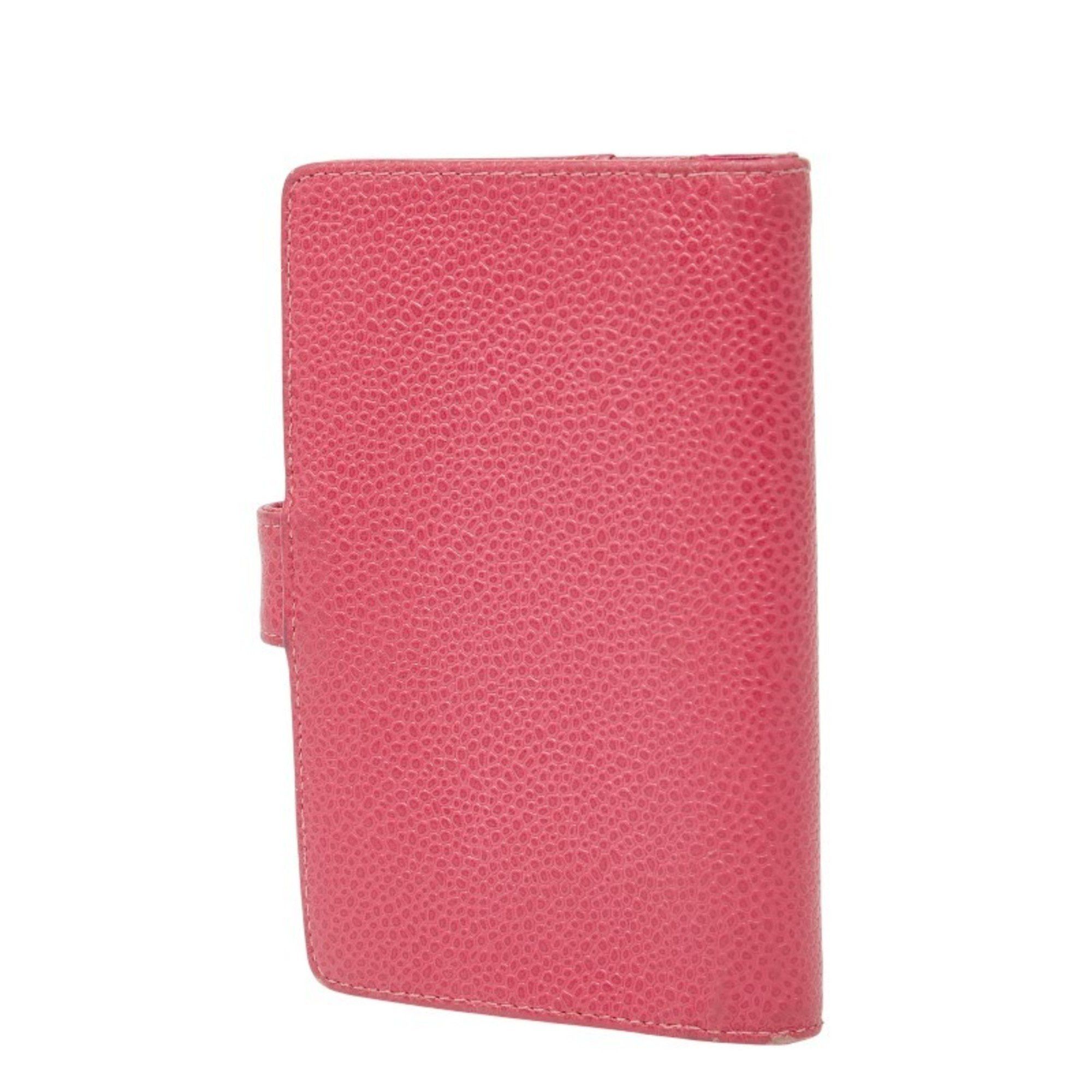 Chanel CHANEL Coco Mark 5-Hole Notebook Cover, Pink Caviar Skin, Women's Size ONE SIZE - 2 Thumbnail