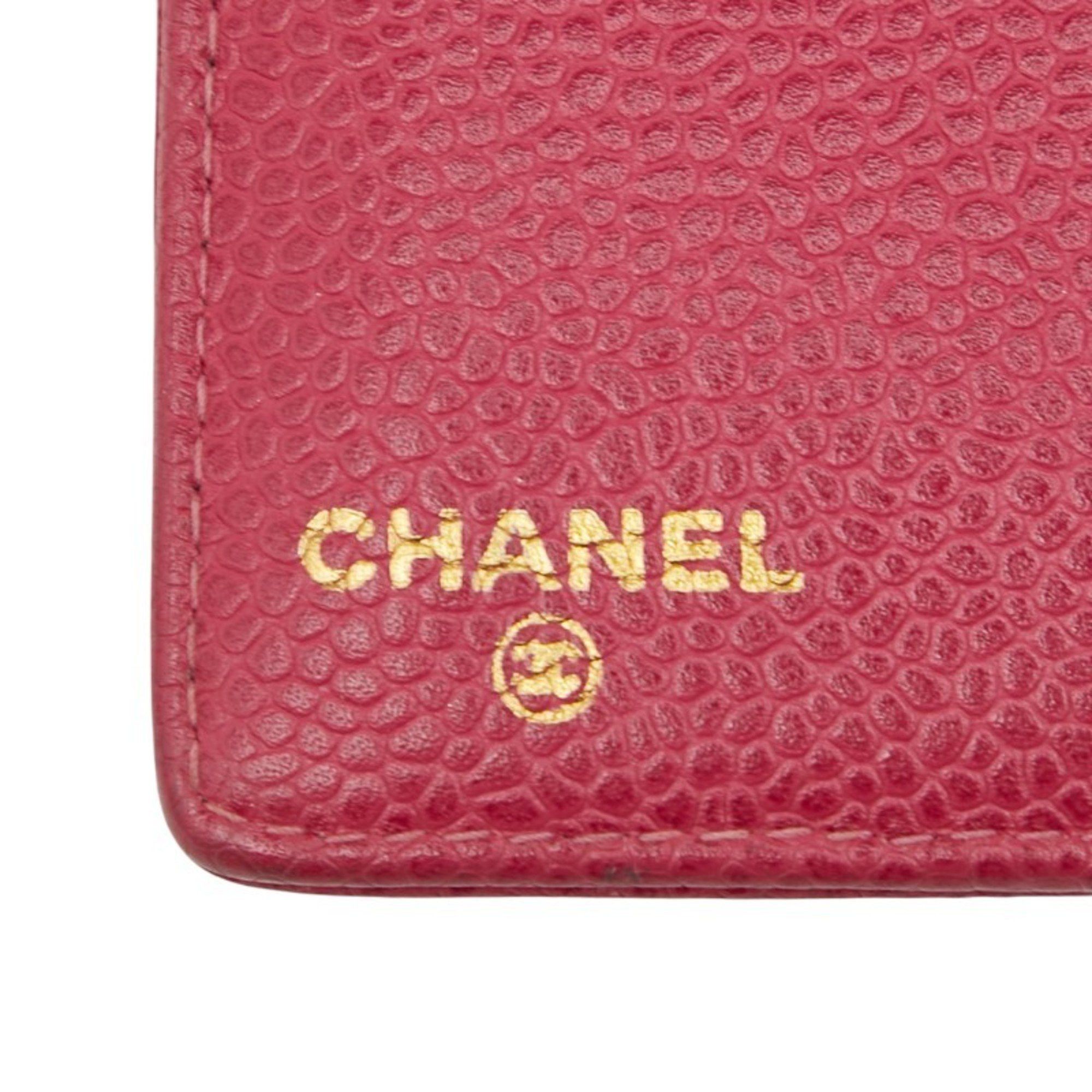Chanel CHANEL Coco Mark 5-Hole Notebook Cover, Pink Caviar Skin, Women's Size ONE SIZE - 7 Thumbnail