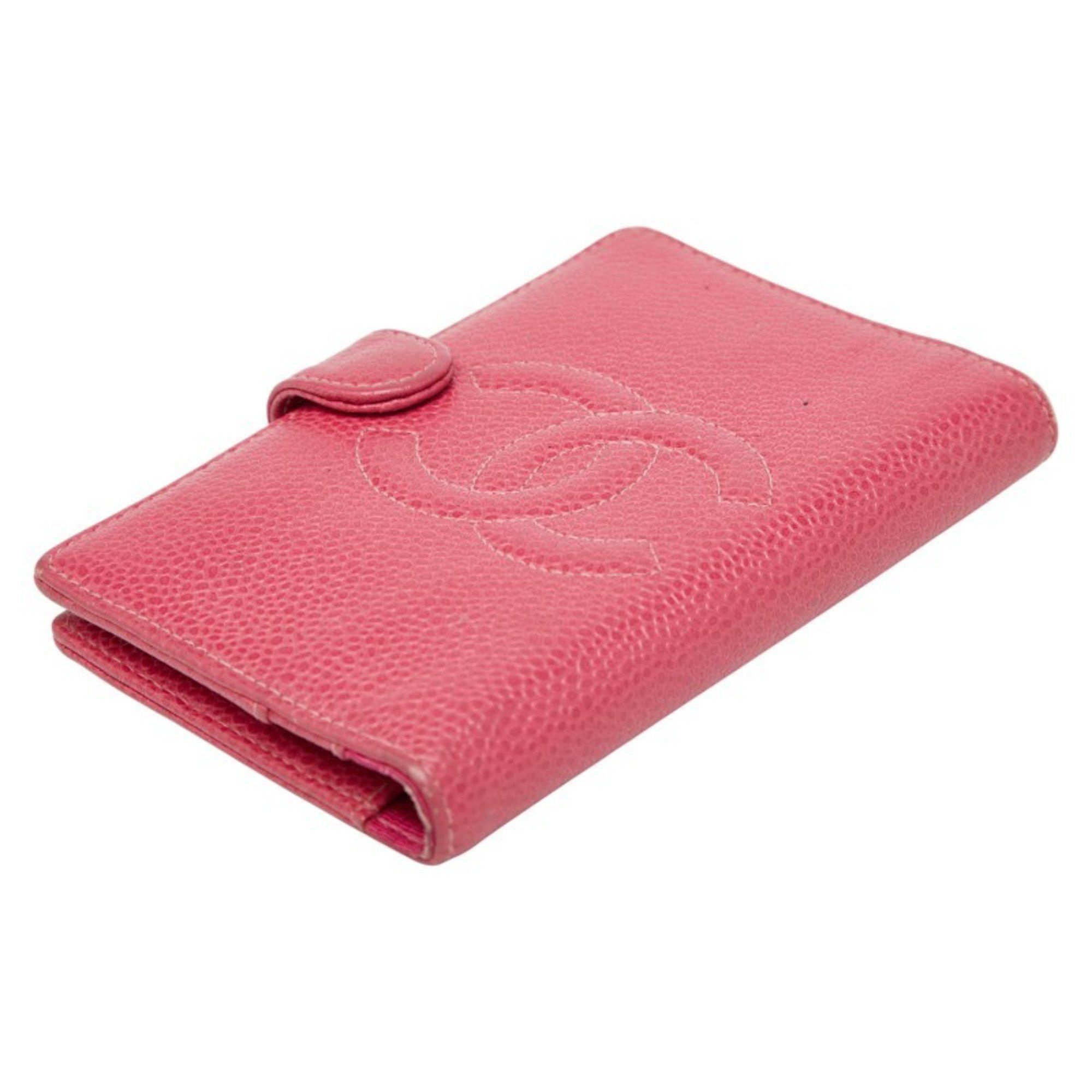 Chanel CHANEL Coco Mark 5-Hole Notebook Cover, Pink Caviar Skin, Women's Size ONE SIZE - 4 Thumbnail