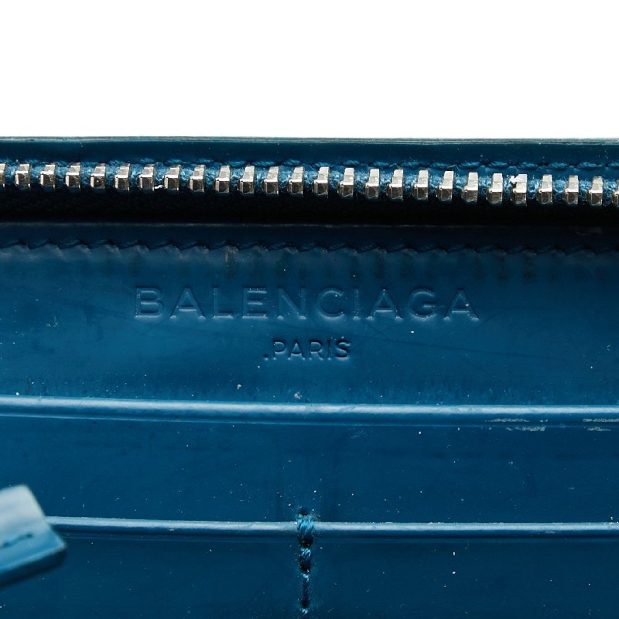 Balenciaga Balenciaga Grid Wallet, Long Wallet with Round Zipper, 298821, Blue Leather, Women's, BALENCIAGA Size ONE SIZE - 9 Thumbnail