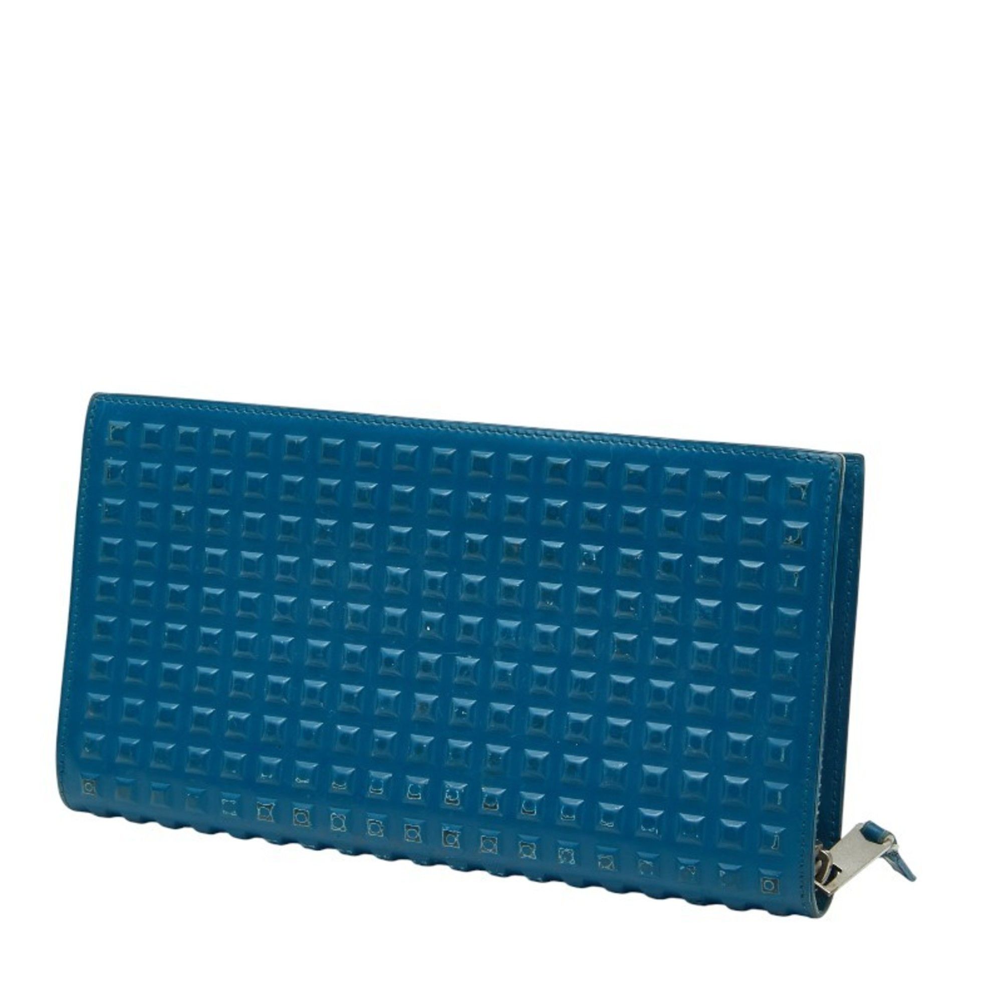 Balenciaga Balenciaga Grid Wallet, Long Wallet with Round Zipper, 298821, Blue Leather, Women's, BALENCIAGA Size ONE SIZE - 2 Thumbnail