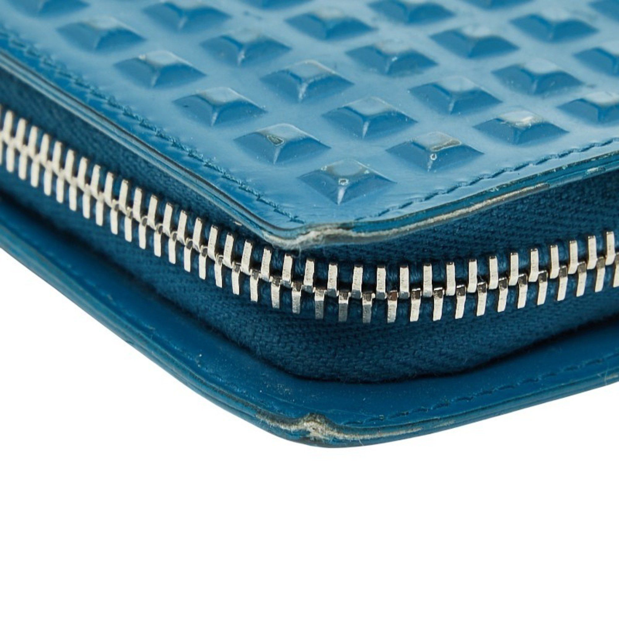Balenciaga Balenciaga Grid Wallet, Long Wallet with Round Zipper, 298821, Blue Leather, Women's, BALENCIAGA Size ONE SIZE - 4 Thumbnail