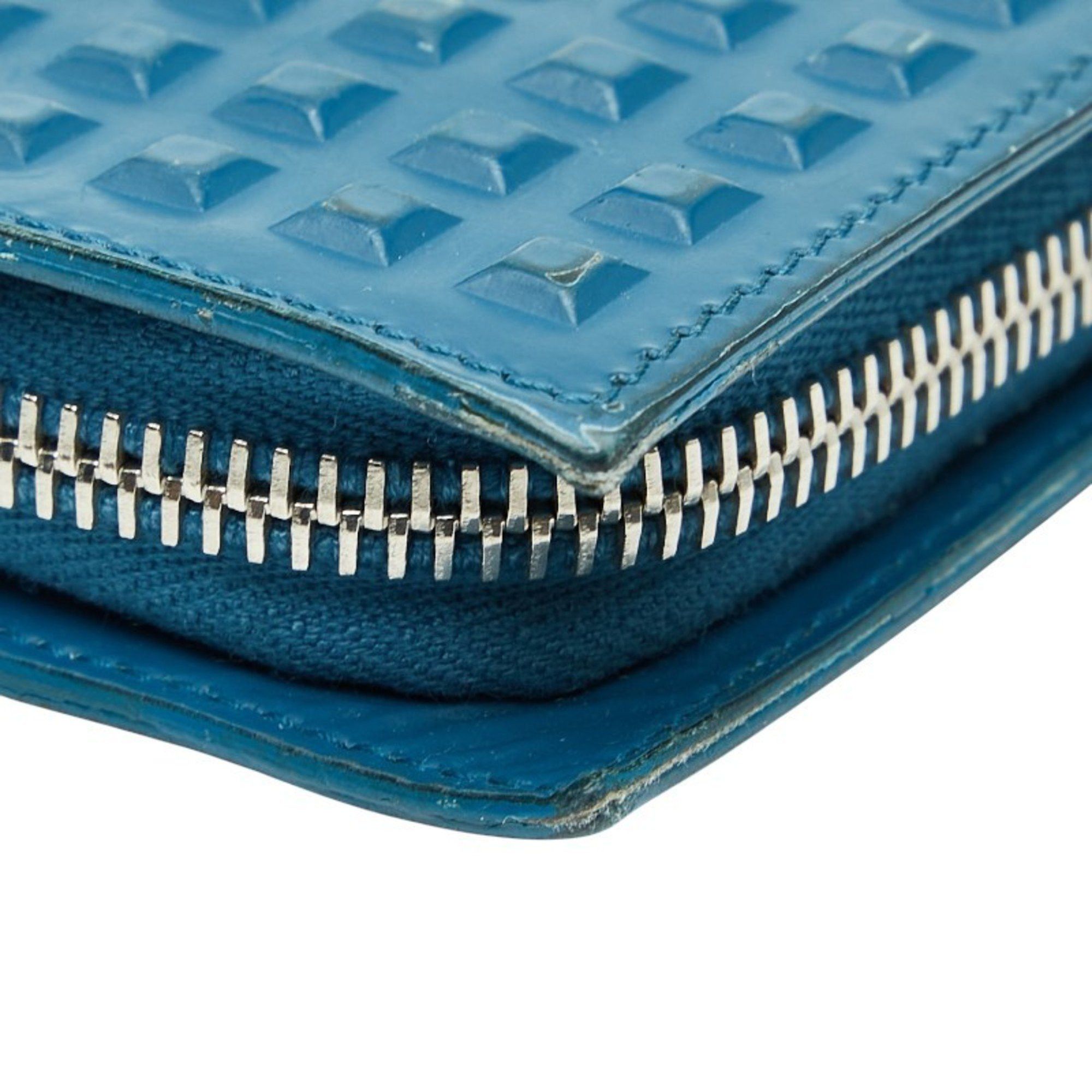 Balenciaga Balenciaga Grid Wallet, Long Wallet with Round Zipper, 298821, Blue Leather, Women's, BALENCIAGA Size ONE SIZE - 5 Thumbnail