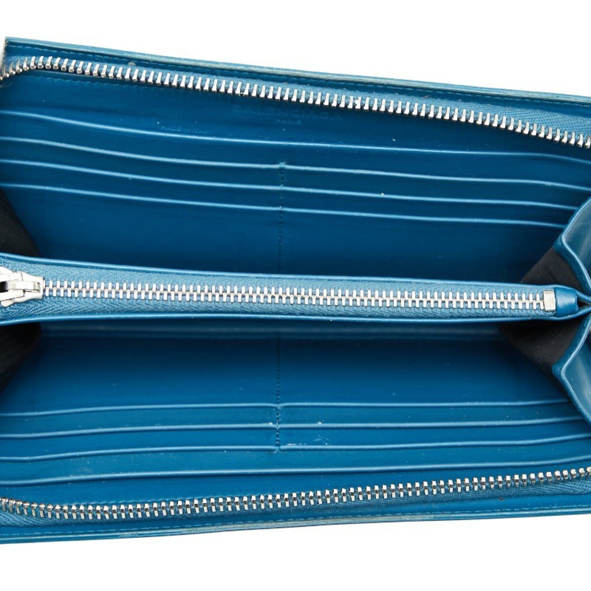 Balenciaga Balenciaga Grid Wallet, Long Wallet with Round Zipper, 298821, Blue Leather, Women's, BALENCIAGA Size ONE SIZE - 8 Thumbnail