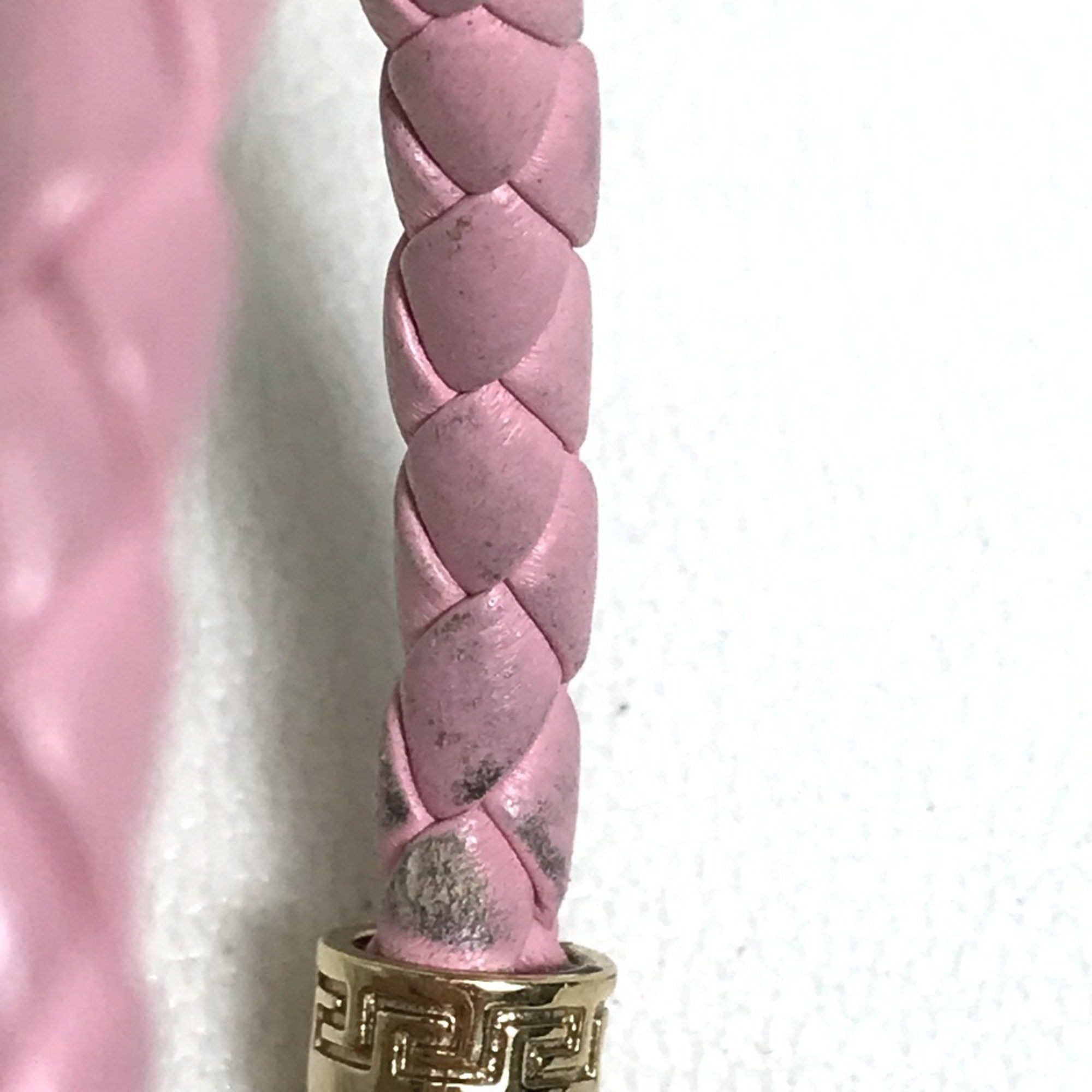 Versace Medusa Bracelet in Leather and Metal, Pink, for Women
