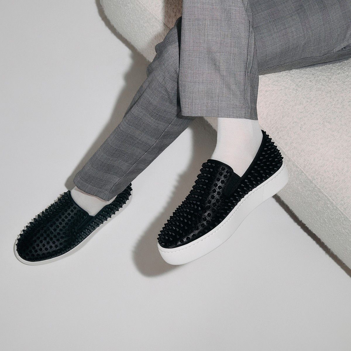 Christian Louboutin spikeboat black sneakers Size US 10 / EU 43 - 2 Thumbnail