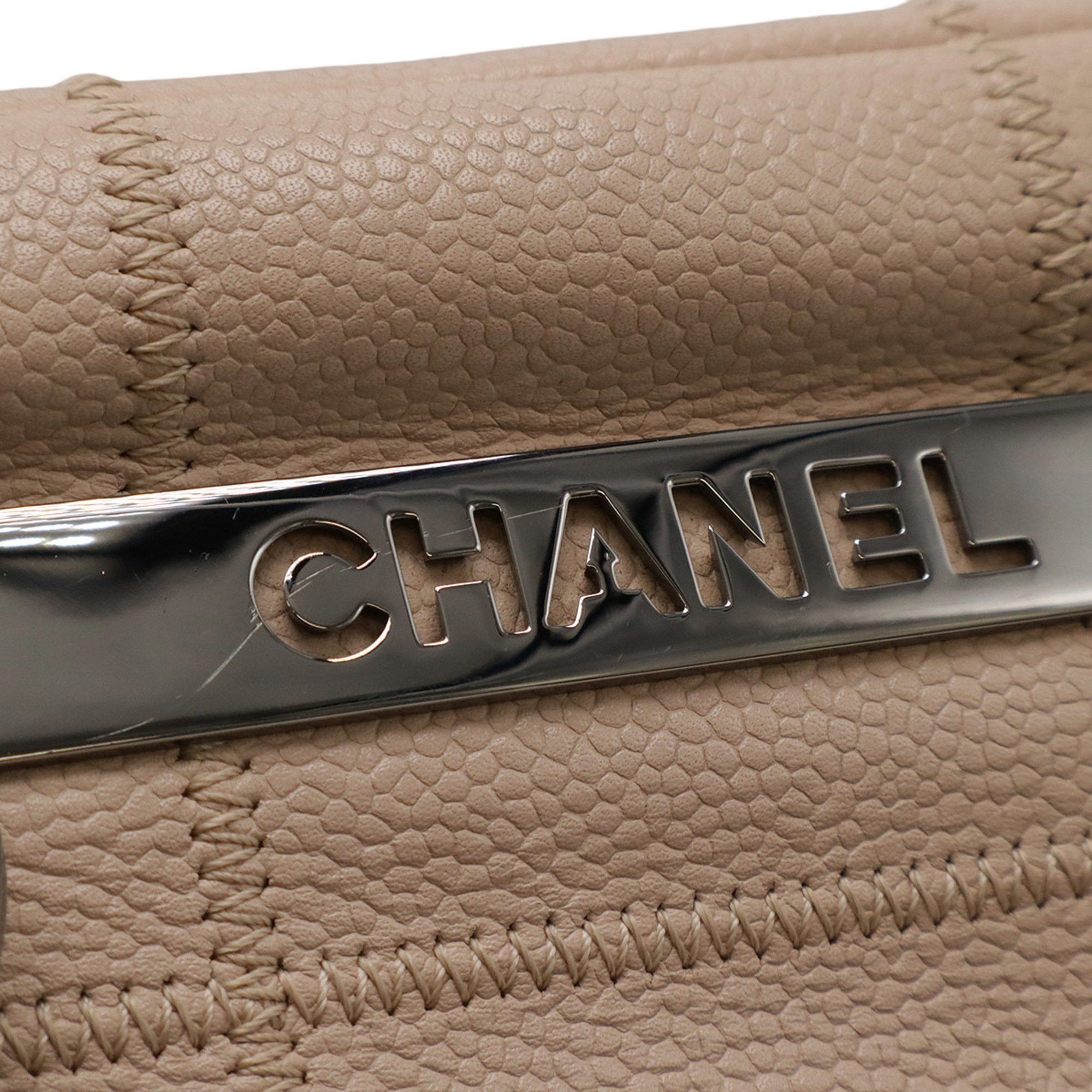 Chanel CHANEL Chocolate Bar Stitch Shoulder Bag in Caviar Leather, Pink Beige, A26134 Size ONE SIZE - 5 Thumbnail
