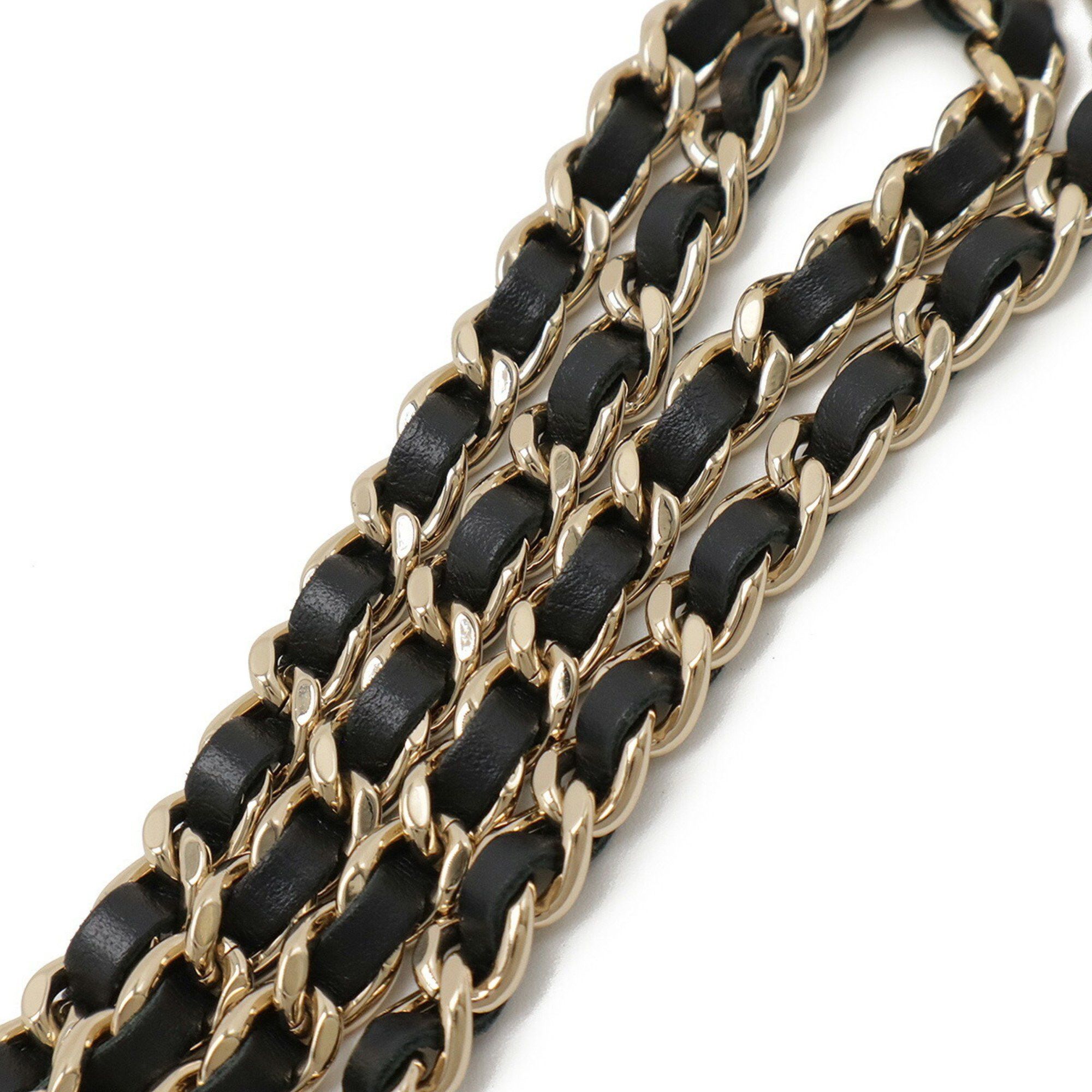 Chanel CHANEL Round Chain Shoulder Pochette in Houndstooth Tweed with Boa, Ivory and Black, AP0986 Size ONE SIZE - 6 Thumbnail