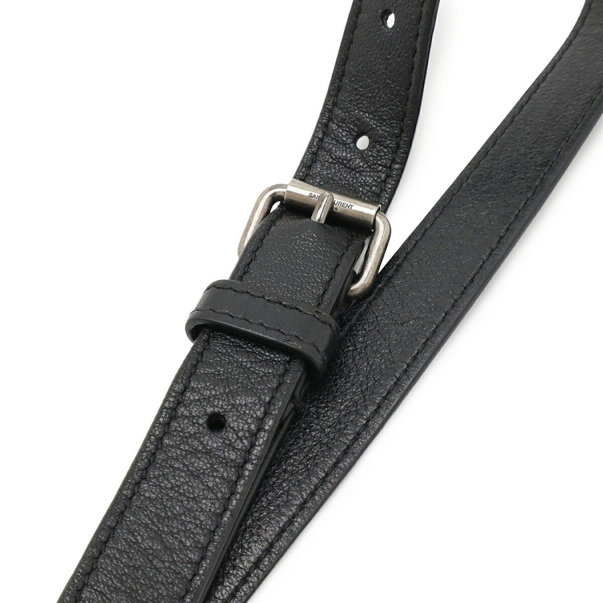 Yves Saint Laurent SAINT LAURENT PARIS YSL Yves Saint Laurent Shoulder Bag Pochette Canvas Leather Black 581700 Size ONE SIZE - 6 Thumbnail