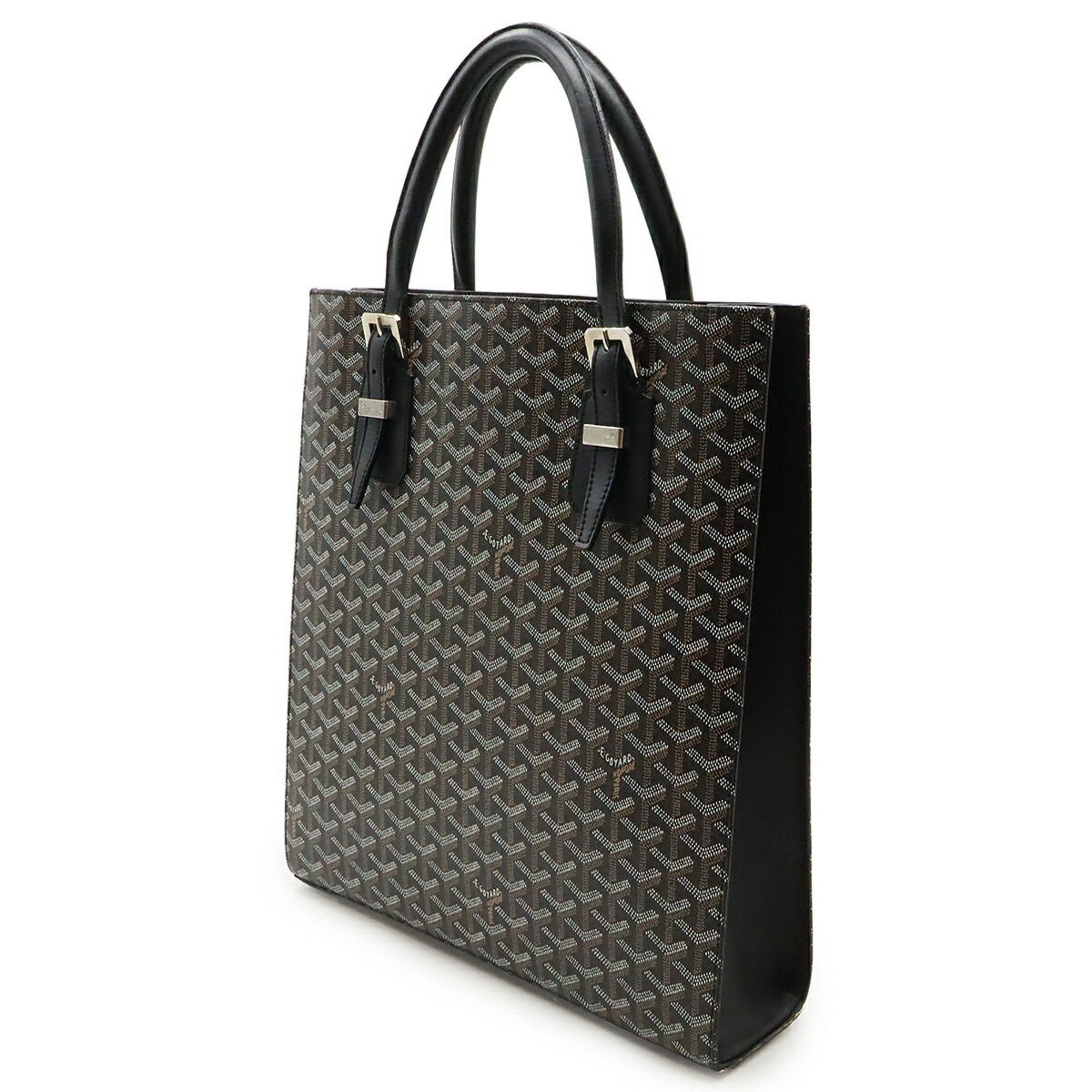 Goyard Goyard Comole GM Paint Handbag/Tote Bag, Herringbone Pattern, PVC Leather, Black, Brown, White, with Initial Print Size ONE SIZE - 3 Thumbnail
