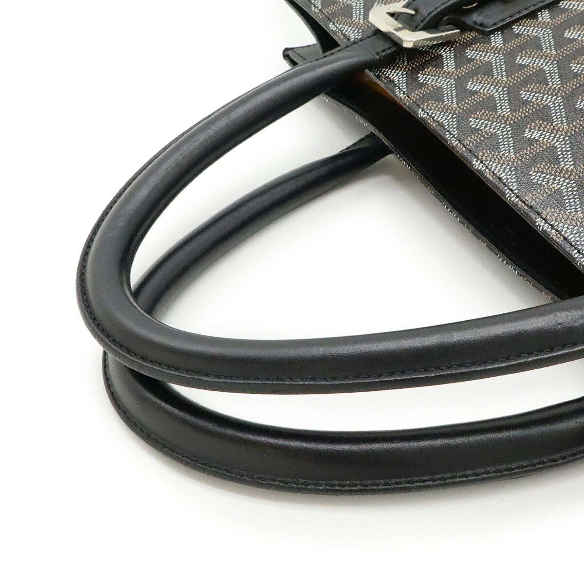 Goyard Goyard Comole GM Paint Handbag/Tote Bag, Herringbone Pattern, PVC Leather, Black, Brown, White, with Initial Print Size ONE SIZE - 5 Thumbnail