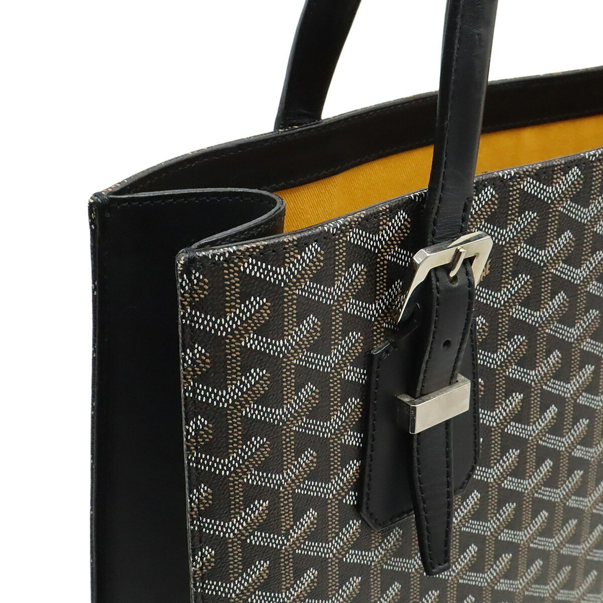 Goyard Goyard Comole GM Paint Handbag/Tote Bag, Herringbone Pattern, PVC Leather, Black, Brown, White, with Initial Print Size ONE SIZE - 6 Thumbnail