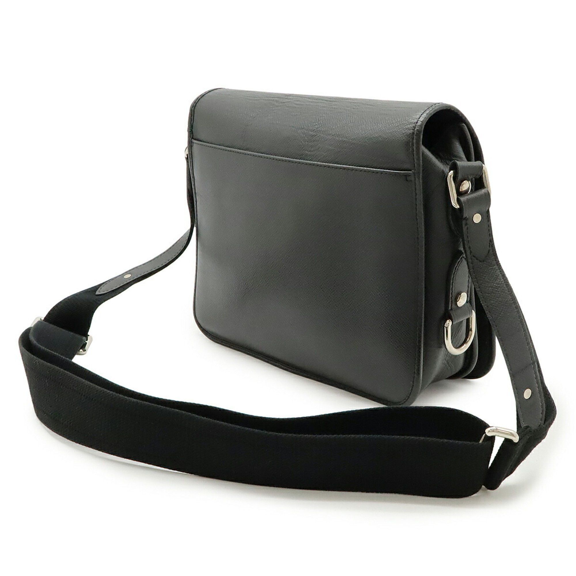 Louis Vuitton LOUIS VUITTON Taiga Andrei Shoulder Bag, Leather Ardoise Black, M32482 Size ONE SIZE - 3 Thumbnail