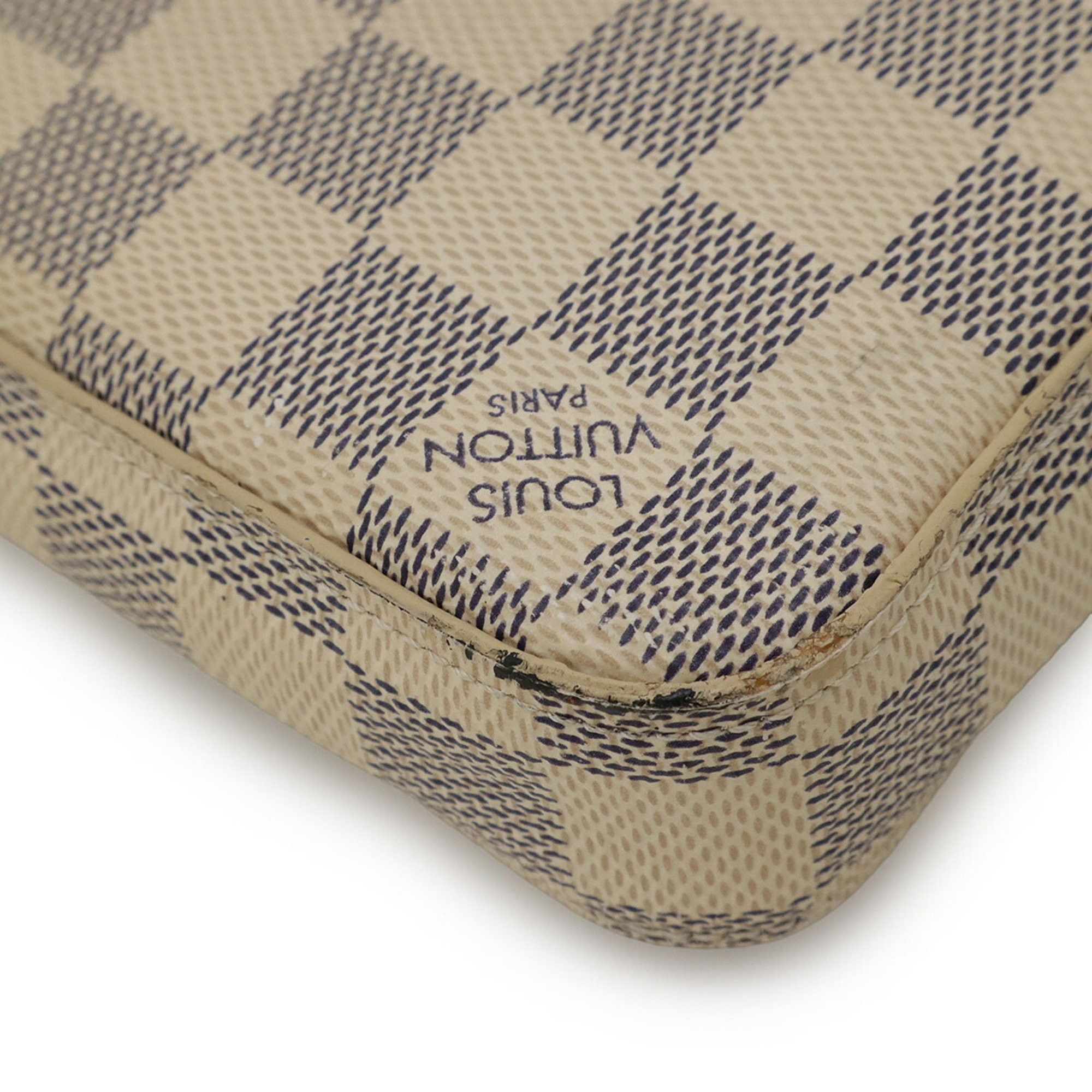 Louis Vuitton LOUIS VUITTON Damier Azur Pochette Felicie Shoulder Bag, Chain Clutch Bag N63106 Size ONE SIZE - 4 Thumbnail