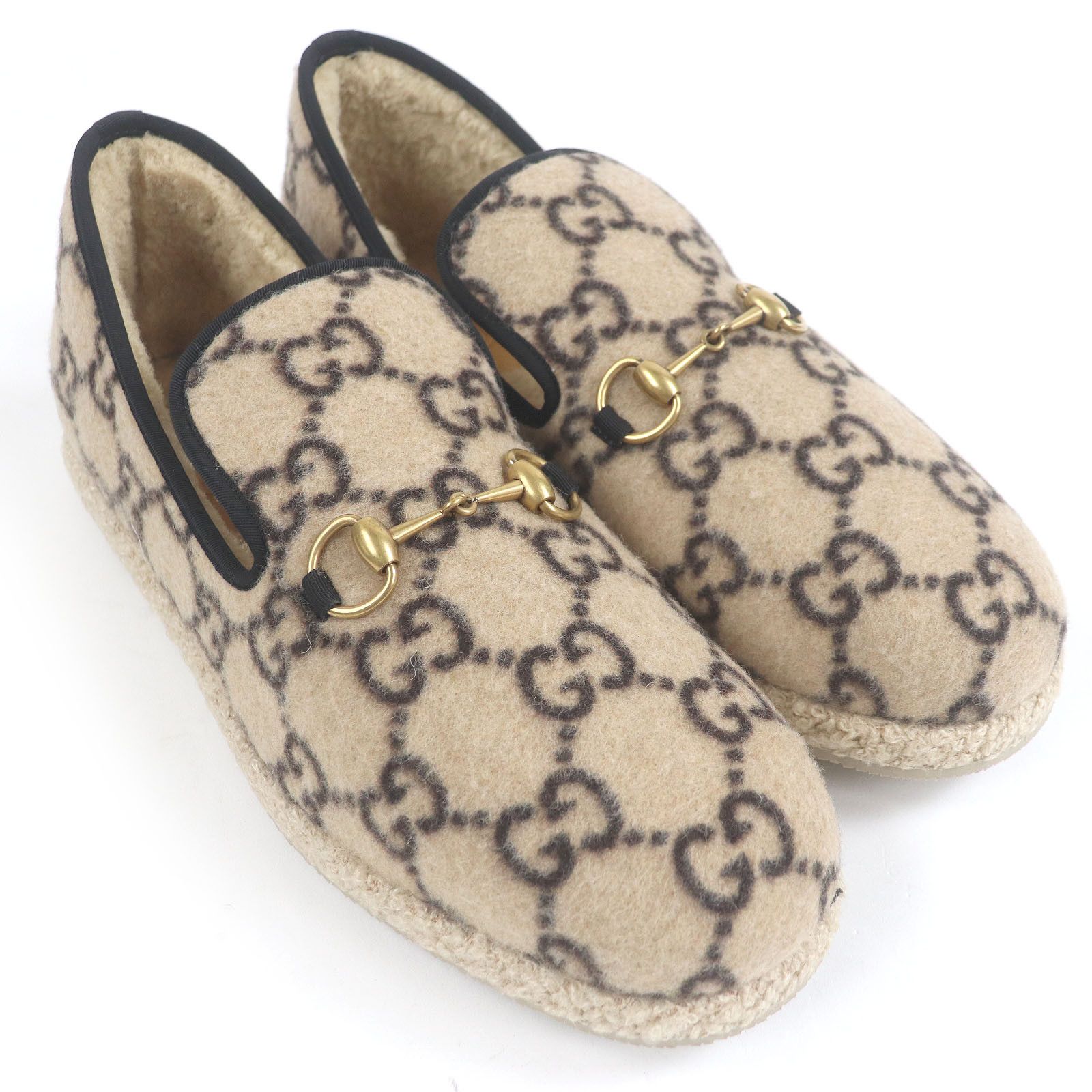 Gucci Gucci Gucci GG logo Horsebit Mouton Slip-on Natural Material Shoes DUTY FREE for USA Size ONE SIZE - 3 Thumbnail