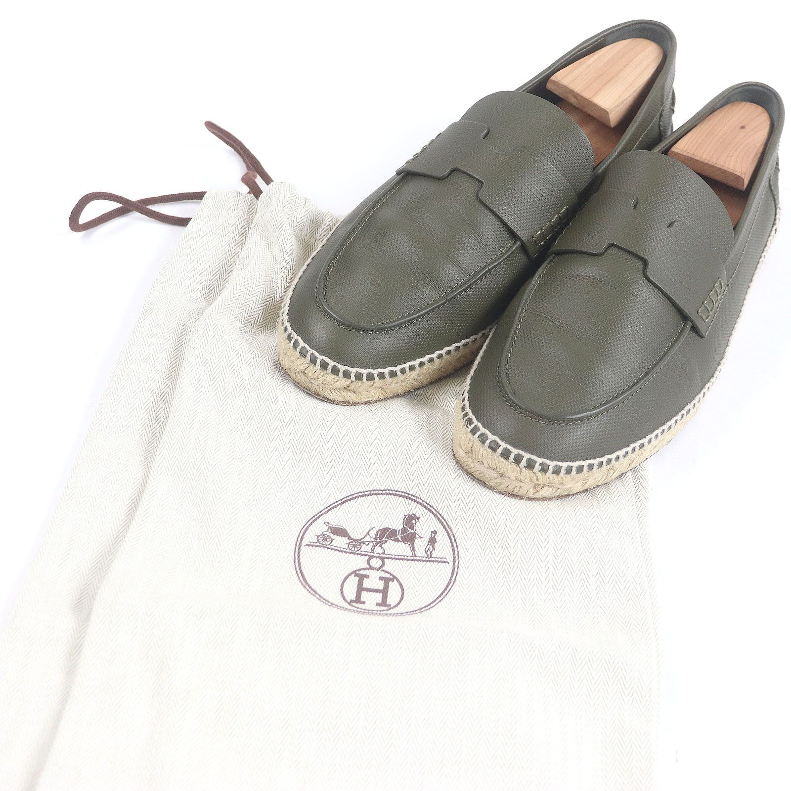 Hermes Hermes Hermes Trip H logo motif Leather Espadrilles Leather Shoes DUTY FREE for USA Size ONE SIZE - 2 Thumbnail