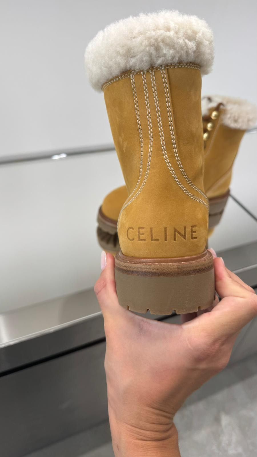 Celine Celine Lace Up Shearling Boots Size US 11 / IT 41 - 3 Thumbnail