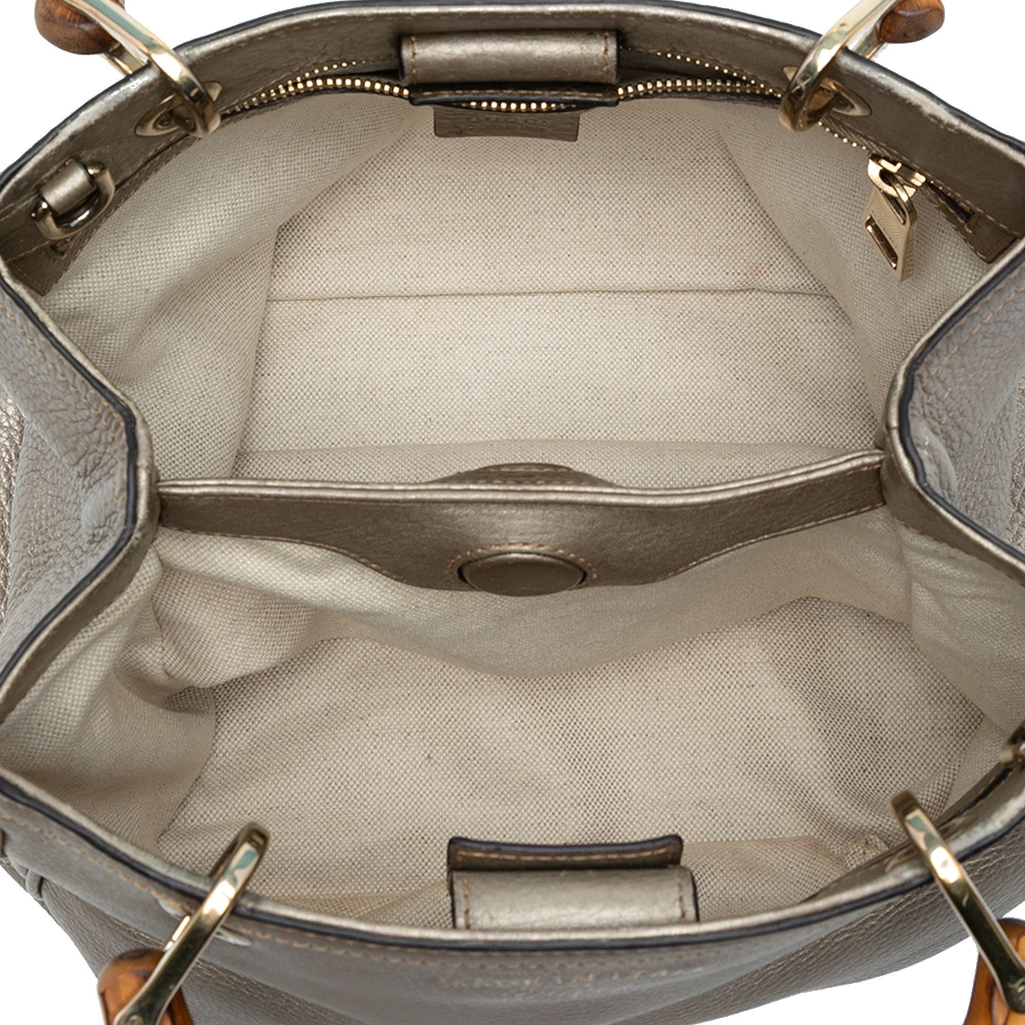 Gucci Gucci Small Calfskin Bamboo Shopper Satchel Size ONE SIZE - 4 Thumbnail
