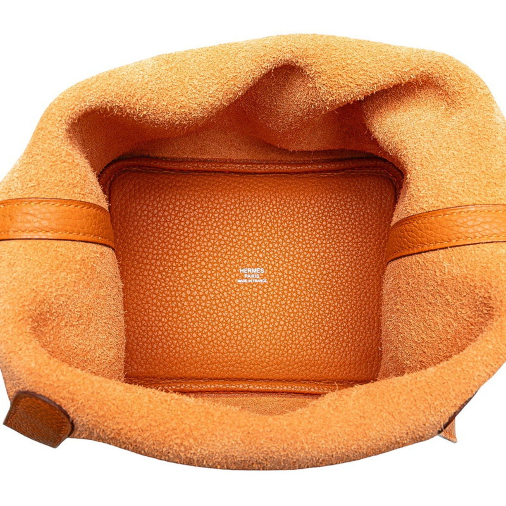 Hermes Hermès Picotin PM Handbag, Potiron Orange, Taurillon Clemence Leather, Women's, HERMES Size ONE SIZE - 8 Thumbnail