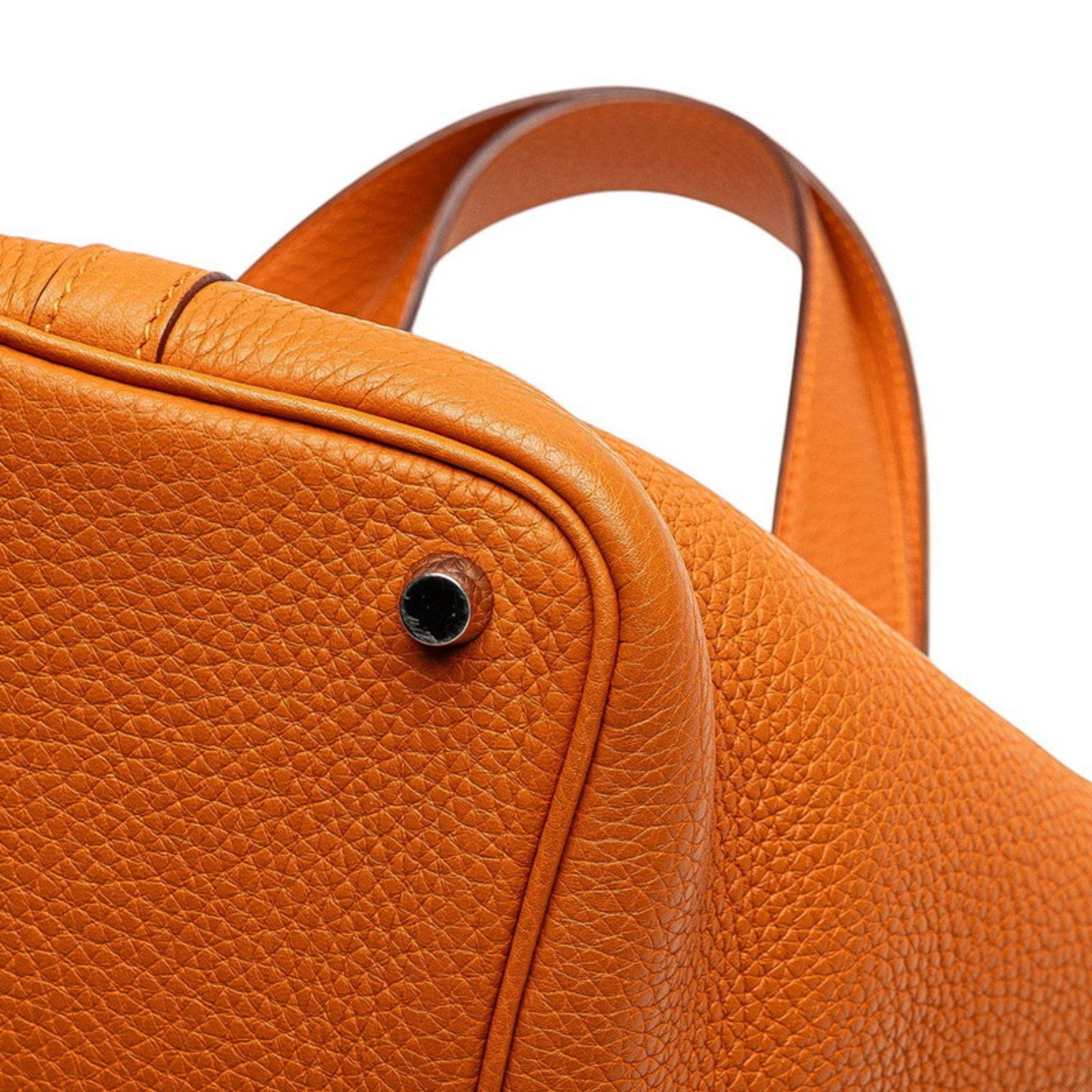 Hermes Hermès Picotin PM Handbag, Potiron Orange, Taurillon Clemence Leather, Women's, HERMES Size ONE SIZE - 5 Thumbnail