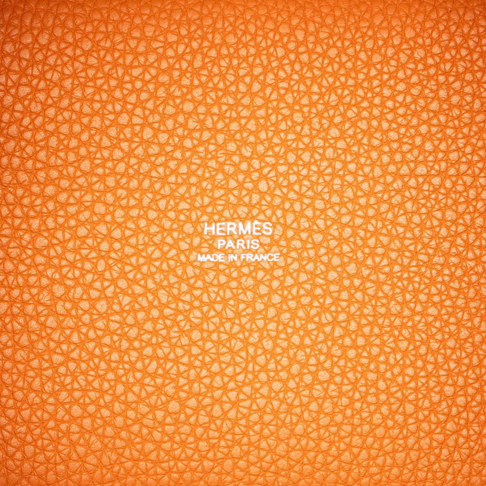 Hermes Hermès Picotin PM Handbag, Potiron Orange, Taurillon Clemence Leather, Women's, HERMES Size ONE SIZE - 9 Thumbnail