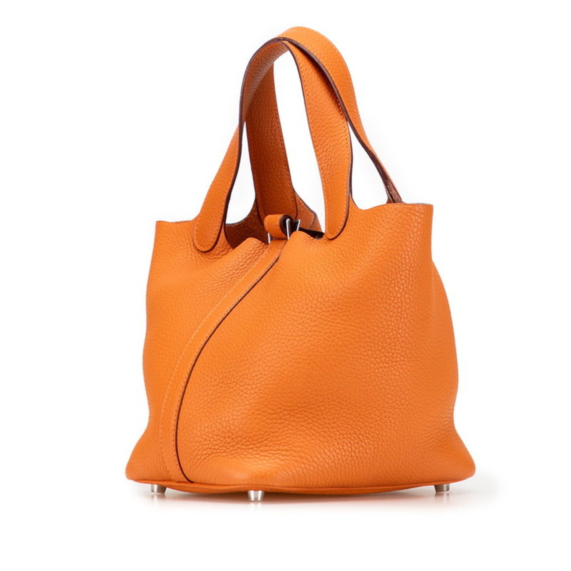 Hermes Hermès Picotin PM Handbag, Potiron Orange, Taurillon Clemence Leather, Women's, HERMES Size ONE SIZE - 2 Thumbnail