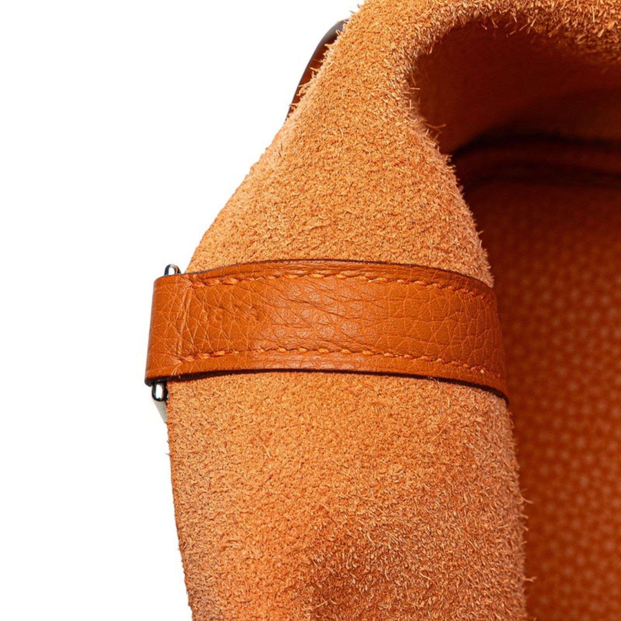 Hermes Hermès Picotin PM Handbag, Potiron Orange, Taurillon Clemence Leather, Women's, HERMES Size ONE SIZE - 10 Thumbnail