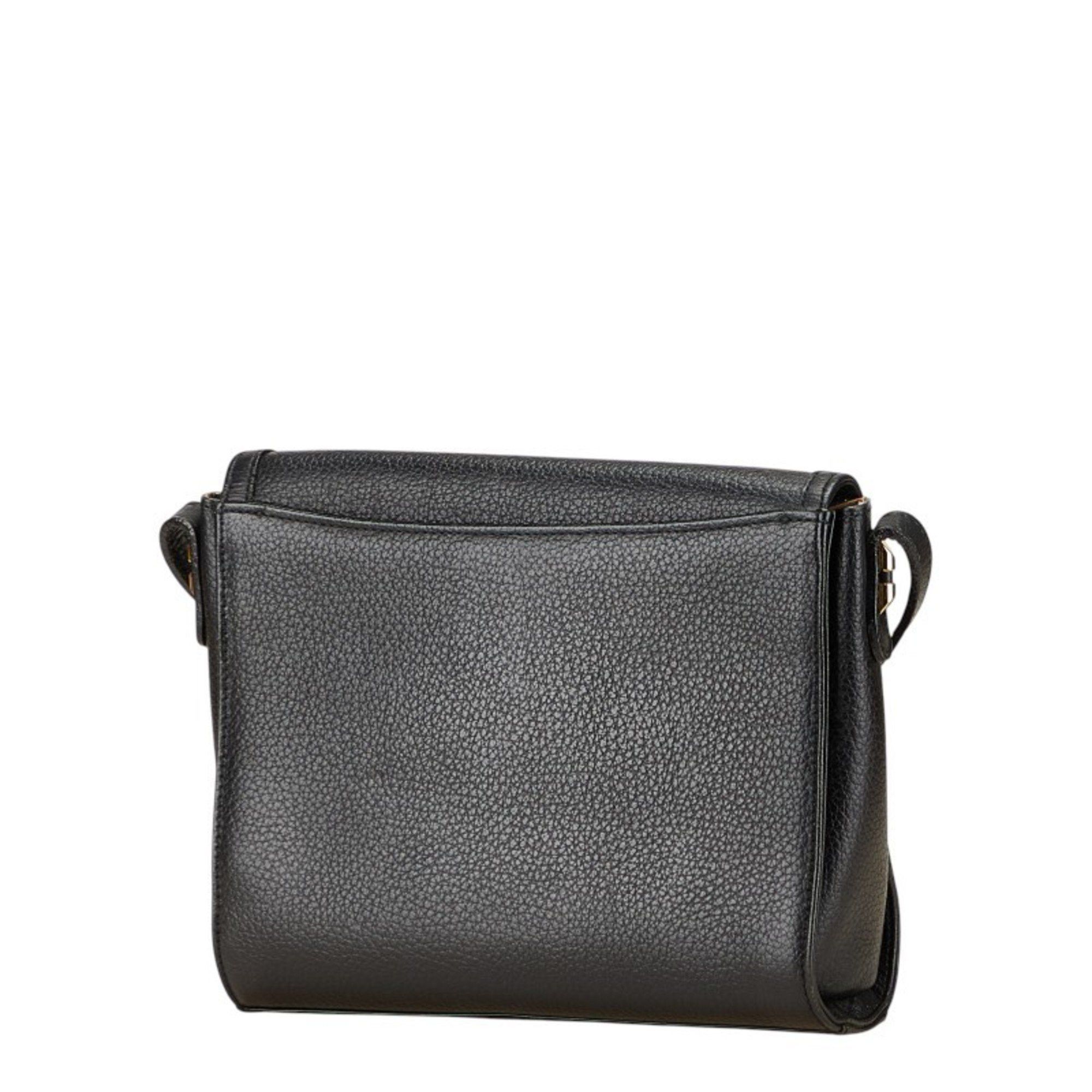 Burberry Nova Check Shadow Horse Shoulder Bag in Black Leather for