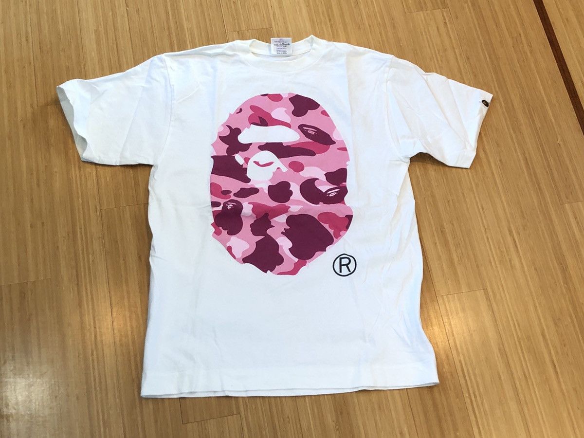 Bape pink Camo Ape Head Tee