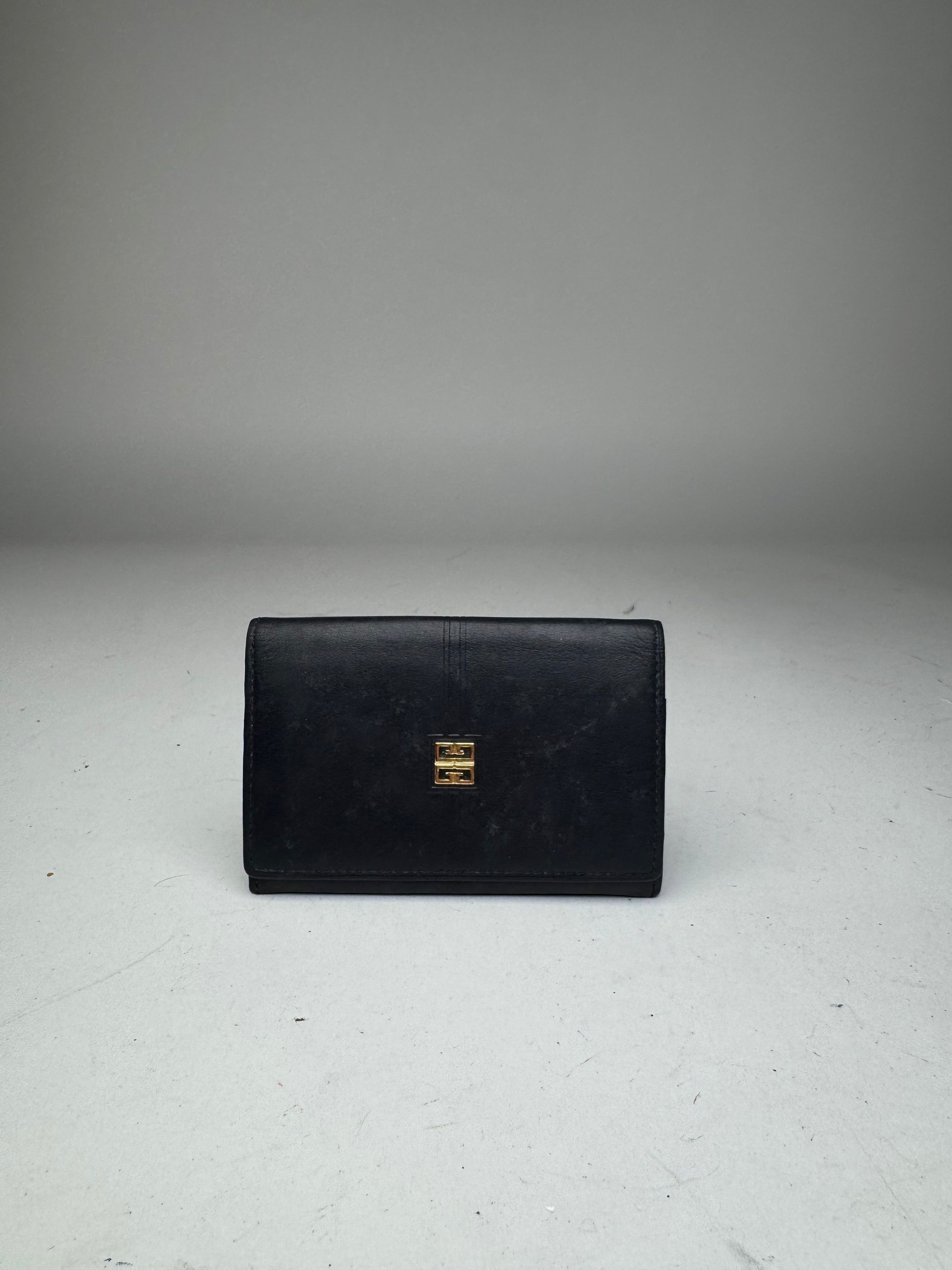 Givenchy Vintage Leather Card Holder Navy Size ONE SIZE - 11 Thumbnail