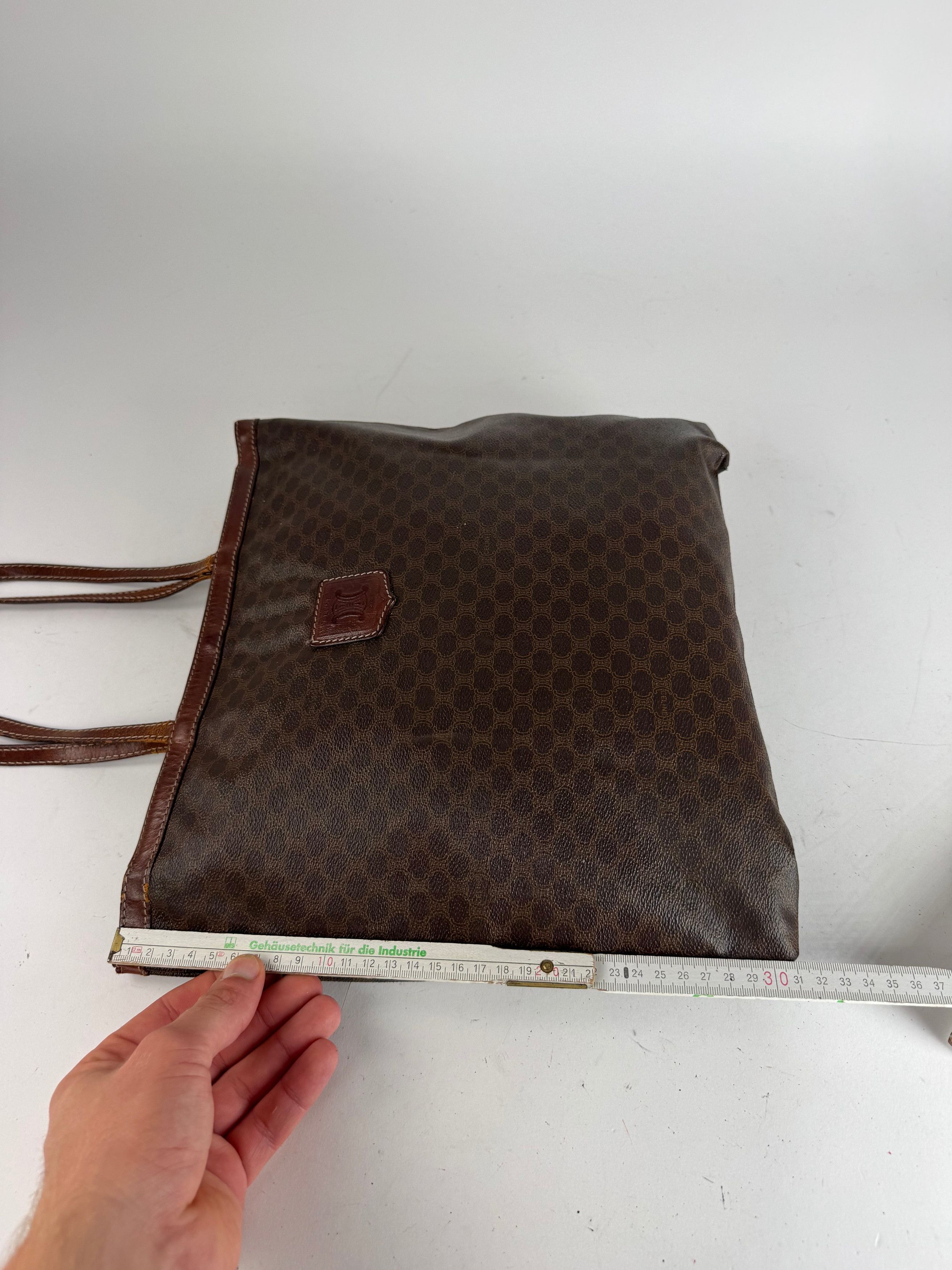 Celine Vintage Paris Leather Monogram Tote Bag Brown Size ONE SIZE - 12 Thumbnail