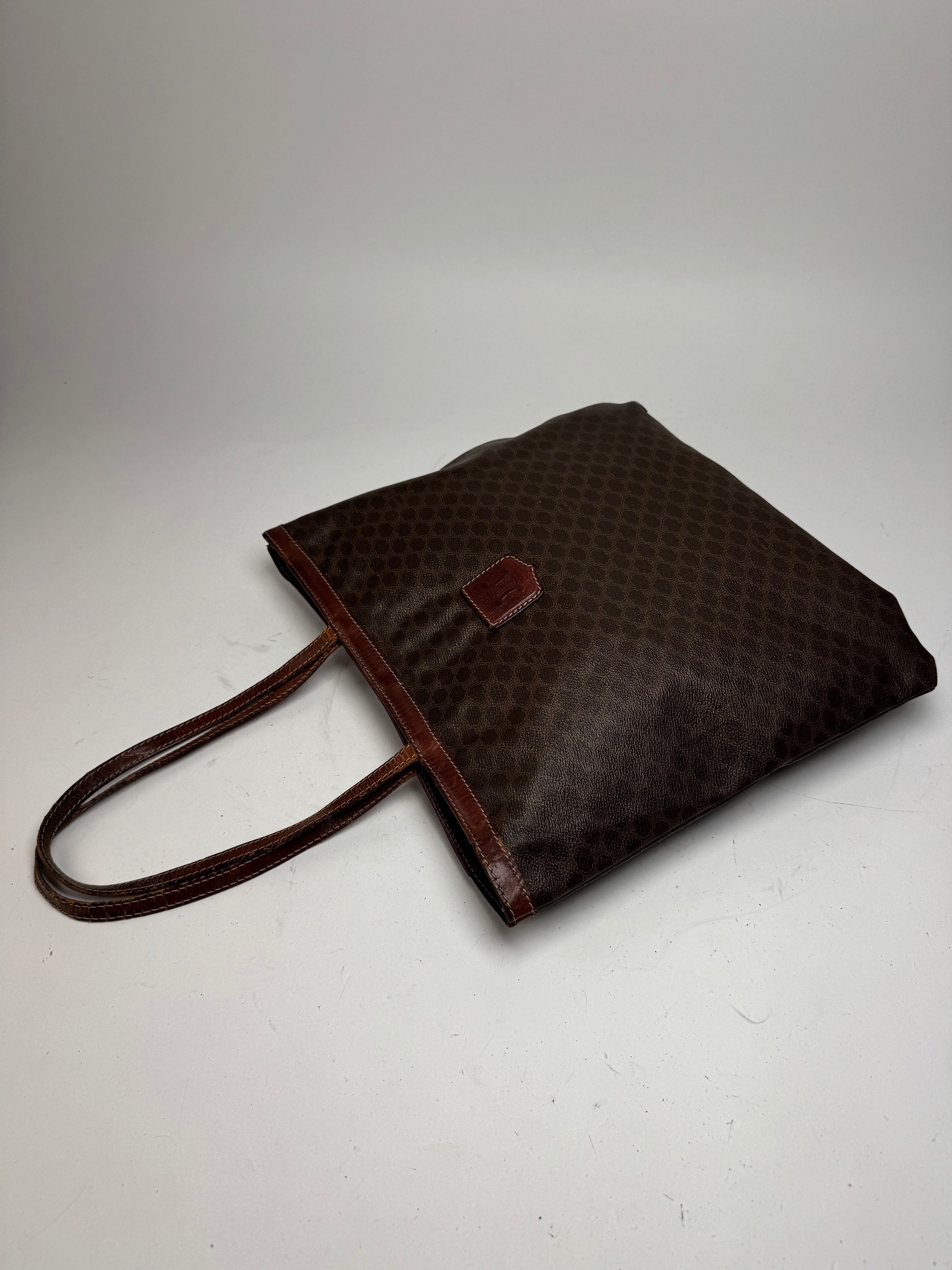 Celine Vintage Paris Leather Monogram Tote Bag Brown Size ONE SIZE - 10 Thumbnail