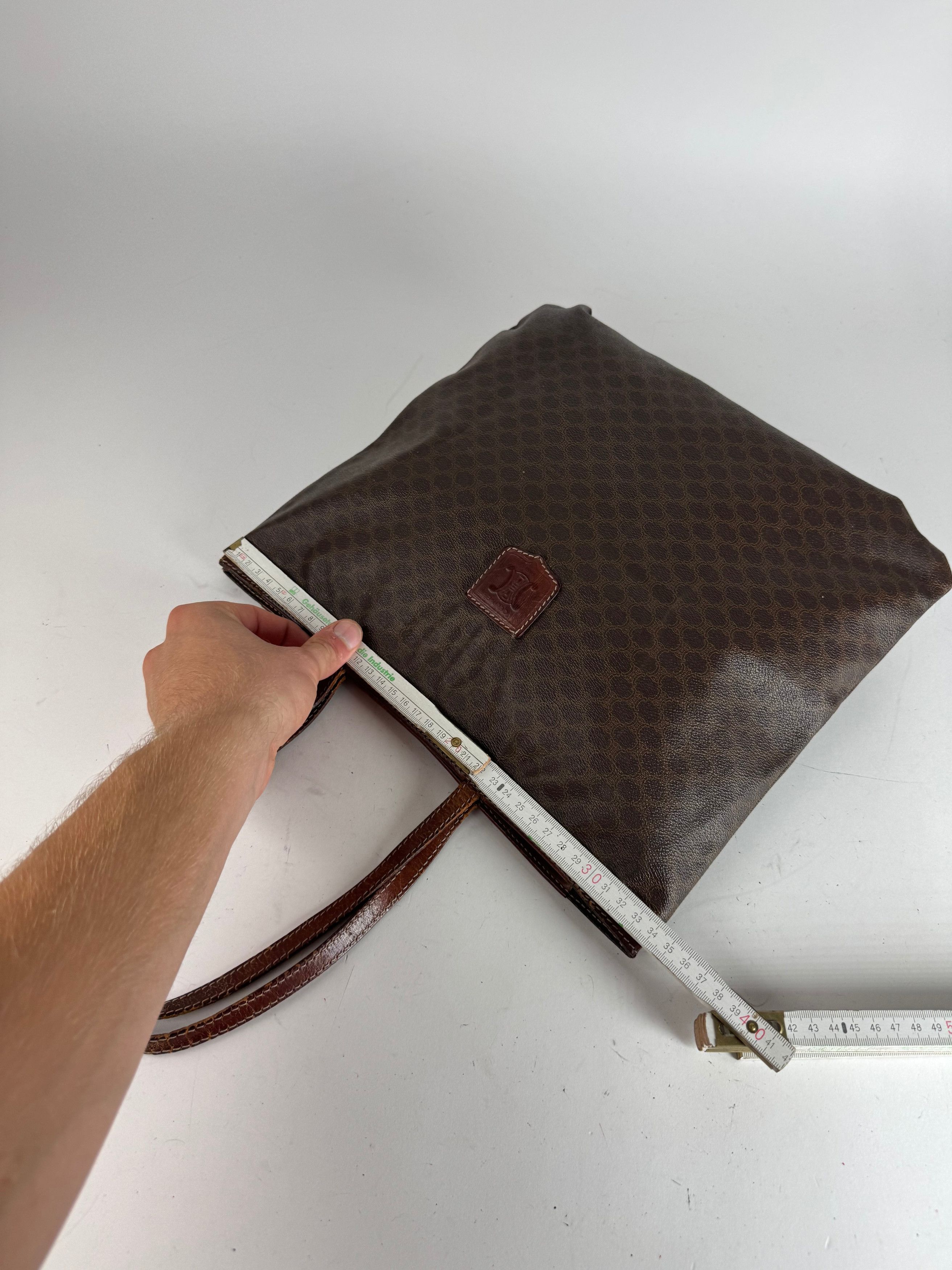 Celine Vintage Paris Leather Monogram Tote Bag Brown Size ONE SIZE - 11 Thumbnail