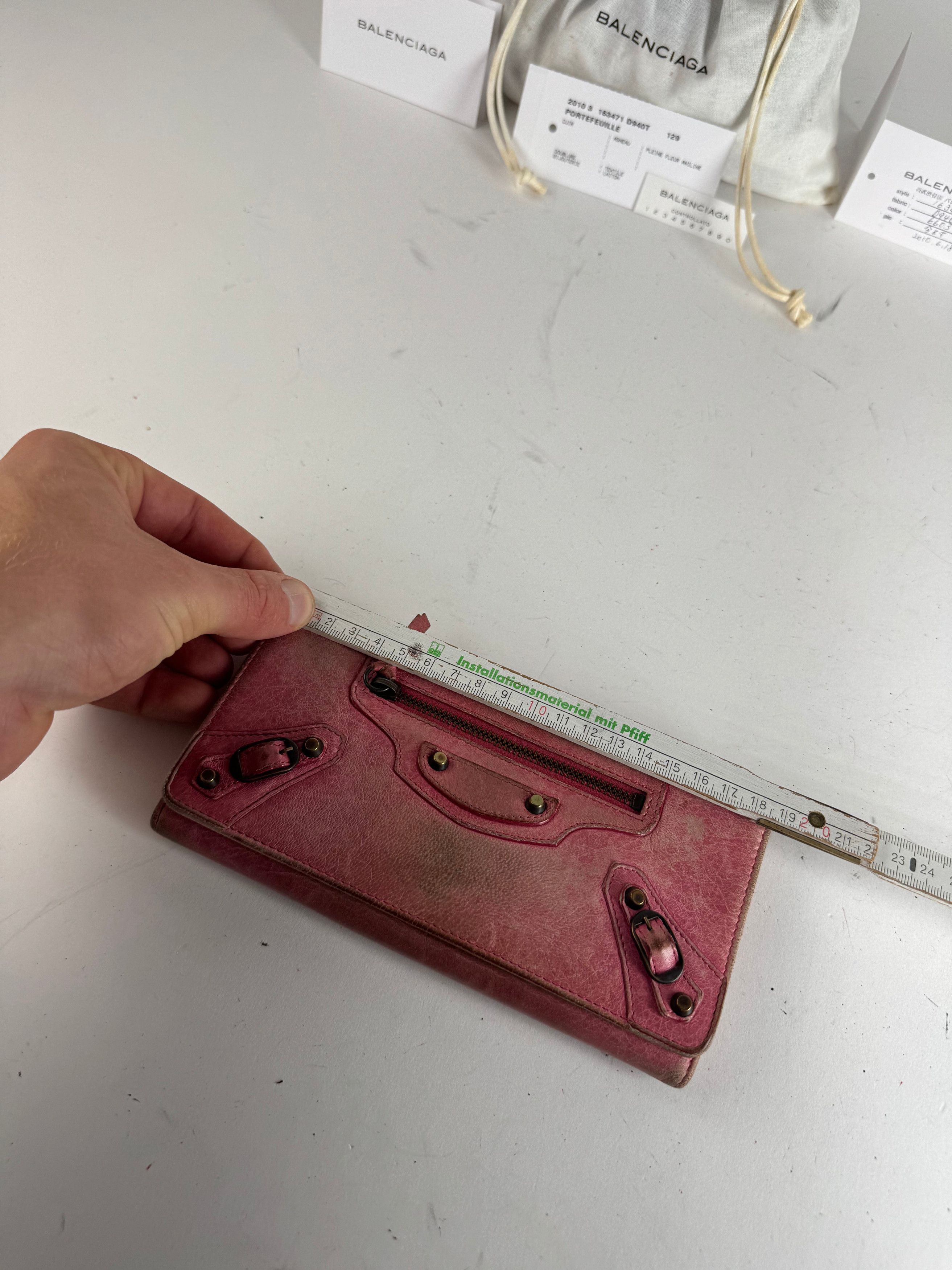 Balenciaga Vintage City Leather Wallet Pink Size ONE SIZE - 10 Thumbnail
