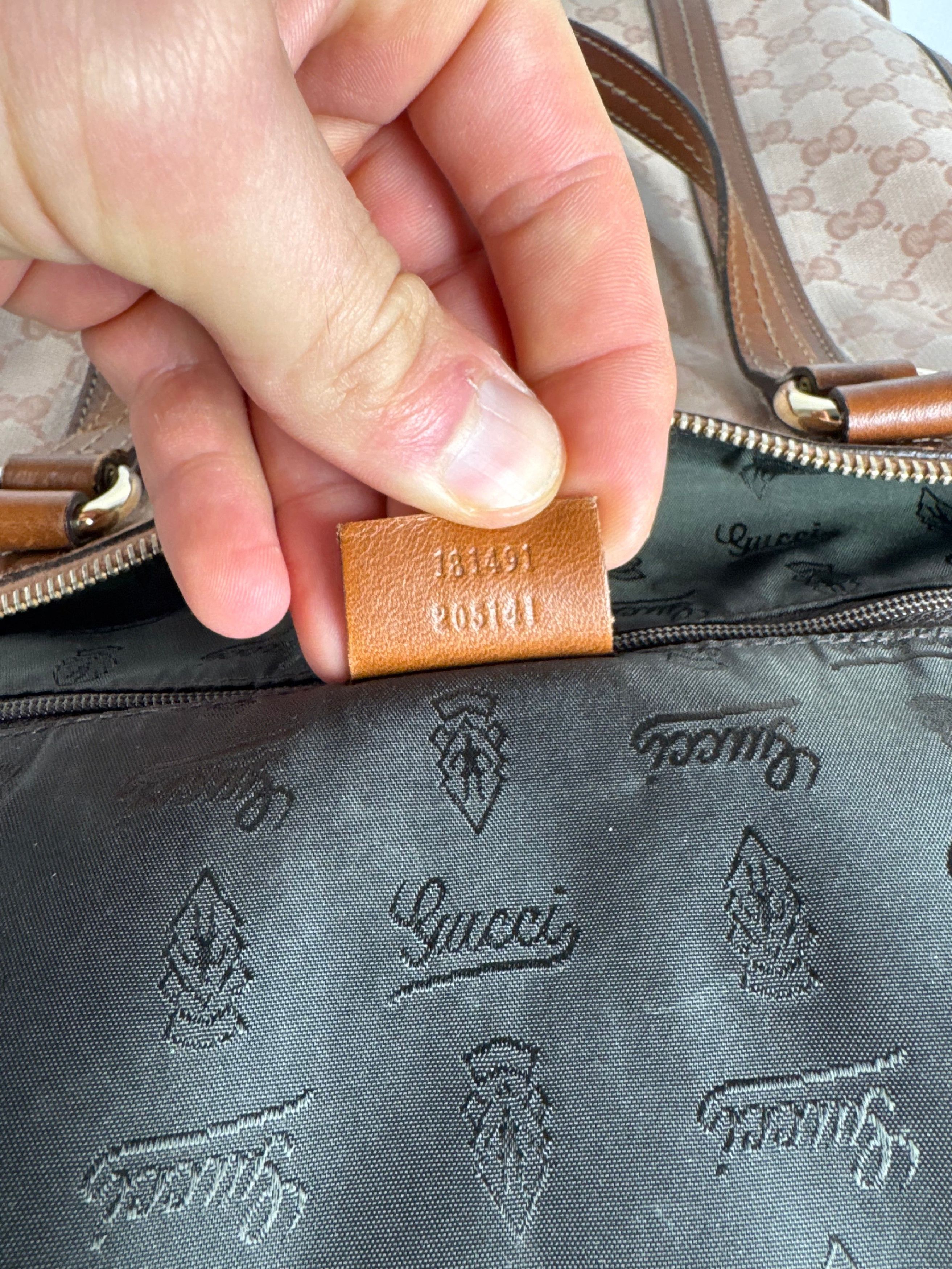 Gucci Vintage Leather Monogram Handbag Pink Brown Size ONE SIZE - 4 Thumbnail