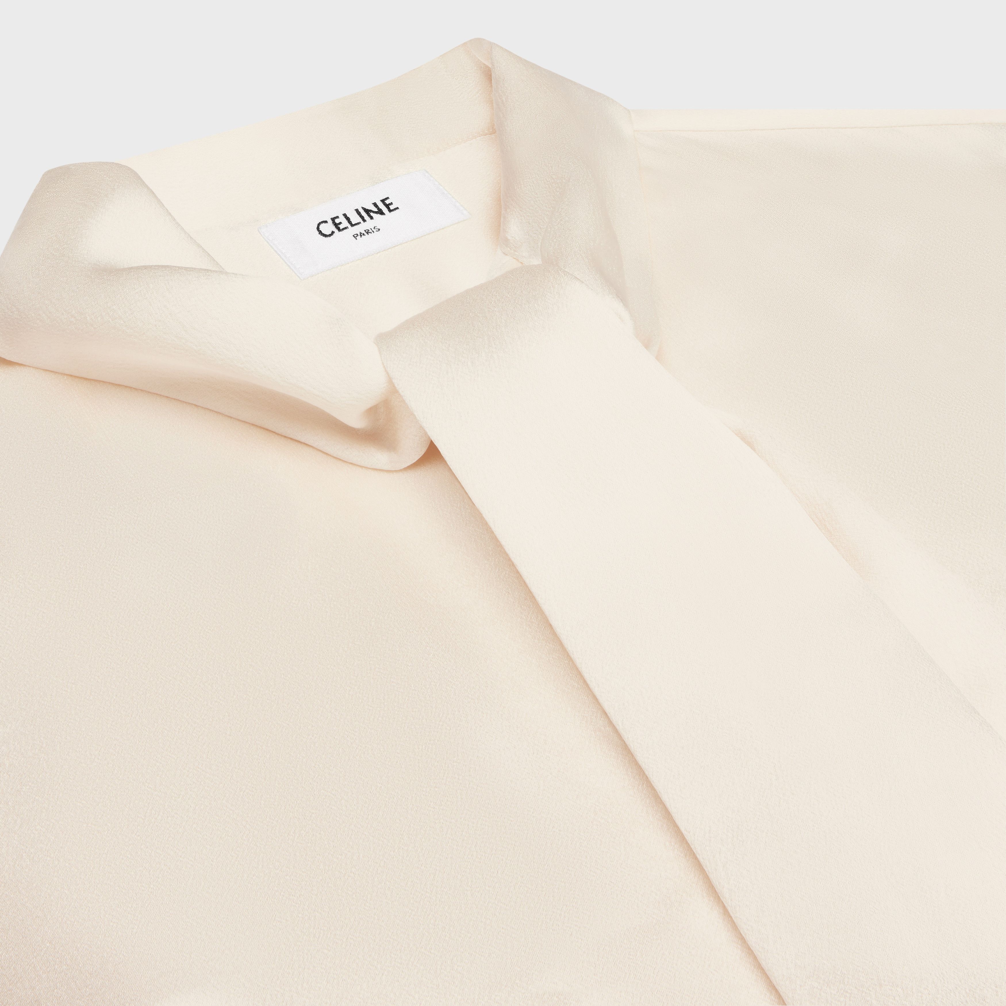 Celine romy shirt in satin silk off white Size XL / US 12-14 / IT 48-50 - 3 Thumbnail