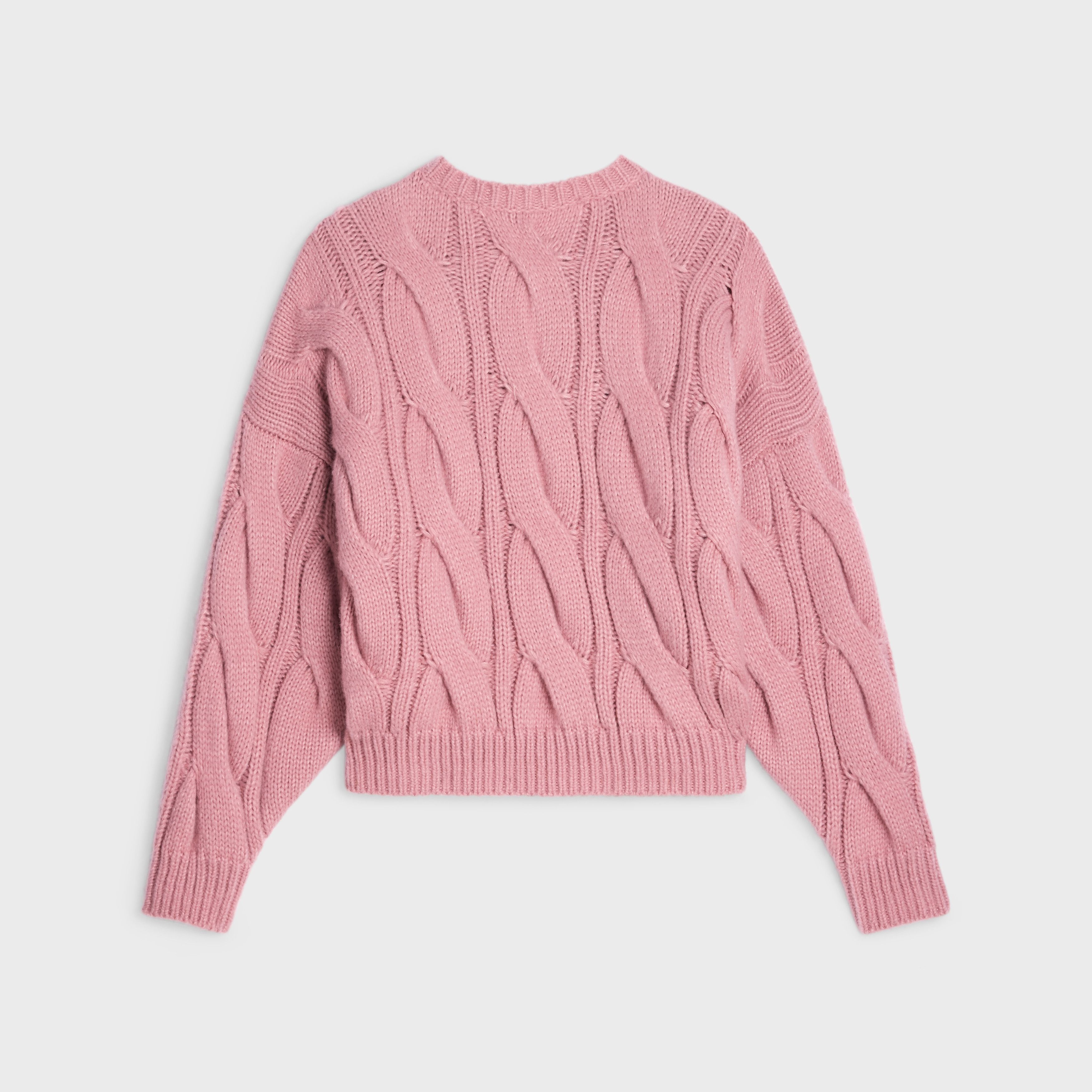 Celine crew neck sweater in cable-knit cashmere and silk Size XXL / US 16-18 / IT 52-54 - 2 Thumbnail