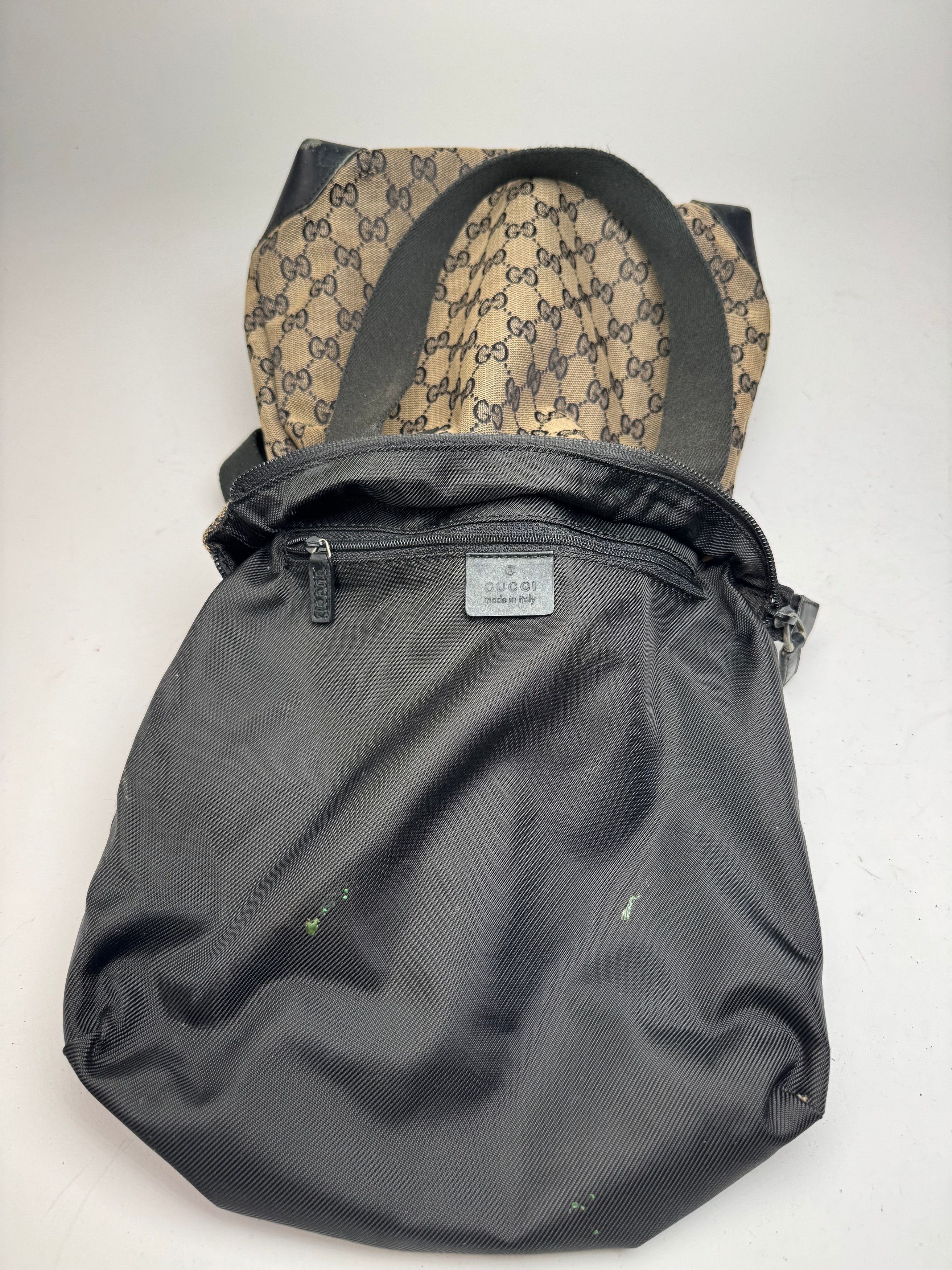 Gucci Vintage Monogram Leather Canvas Bag beige brown black Size ONE SIZE - 3 Thumbnail