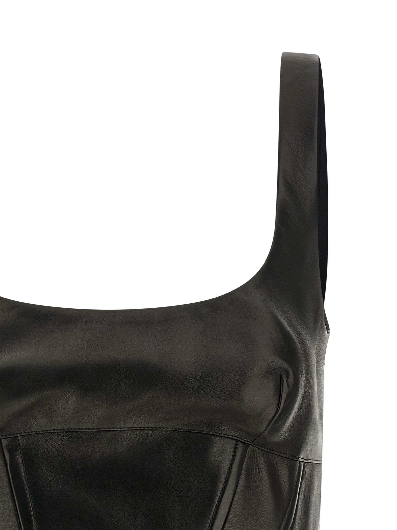 Ermanno Scervino Peplos leather top Size M / US 6-8 / IT 42-44 - 3 Thumbnail
