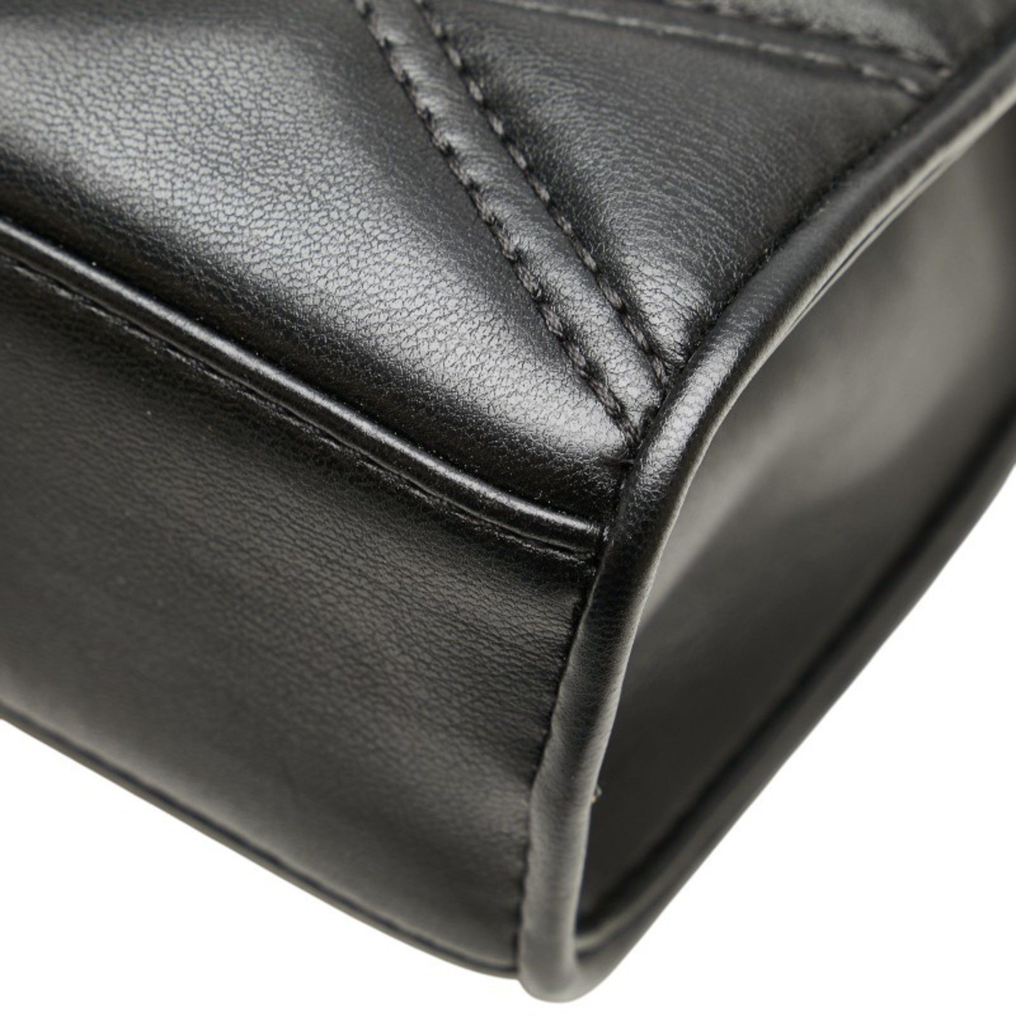 Michael Kors Michael Kors Serena Quilted Chain Shoulder Bag 35S2GNRL2U in Black Faux Leather Size ONE SIZE - 5 Thumbnail
