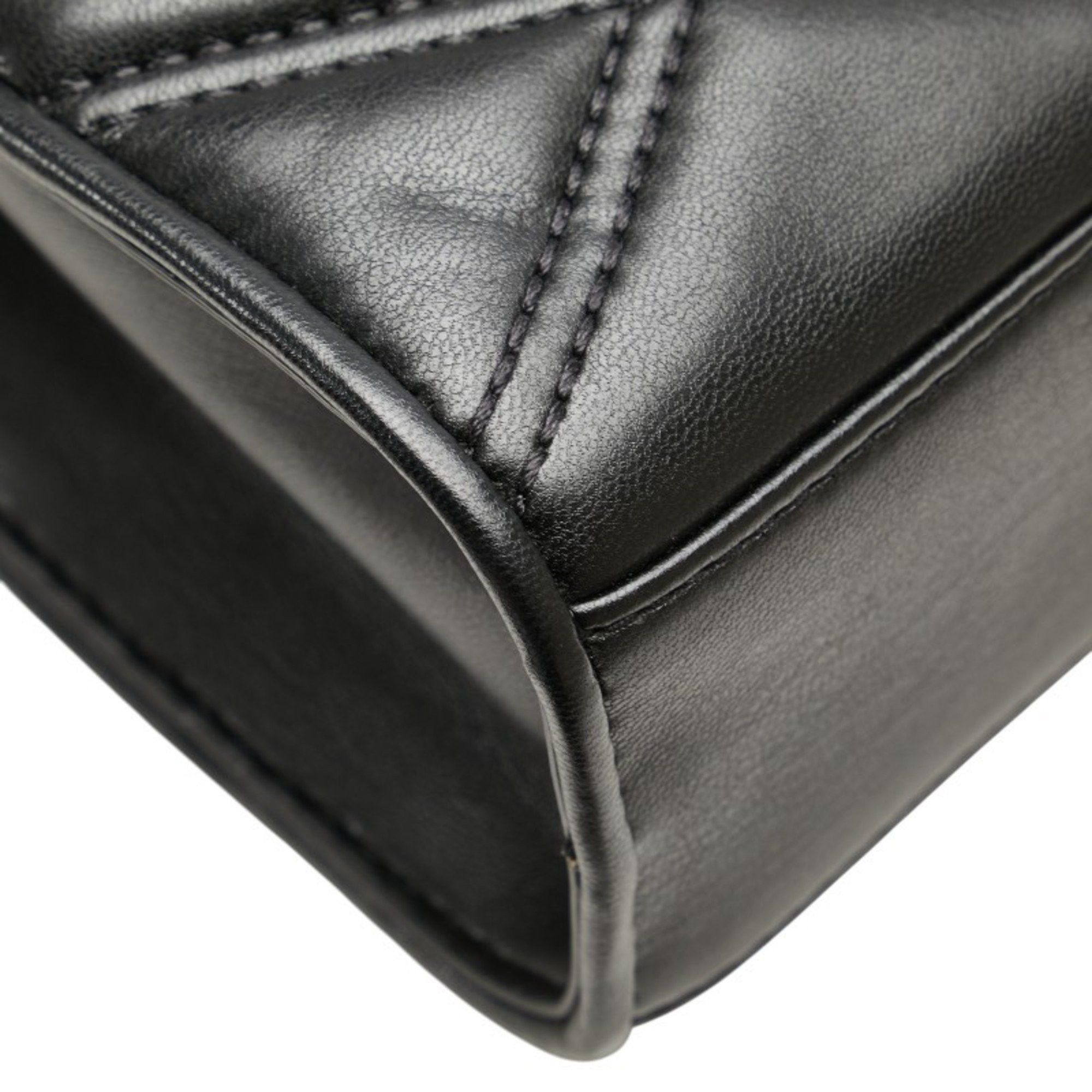 Michael Kors Michael Kors Serena Quilted Chain Shoulder Bag 35S2GNRL2U in Black Faux Leather Size ONE SIZE - 6 Thumbnail